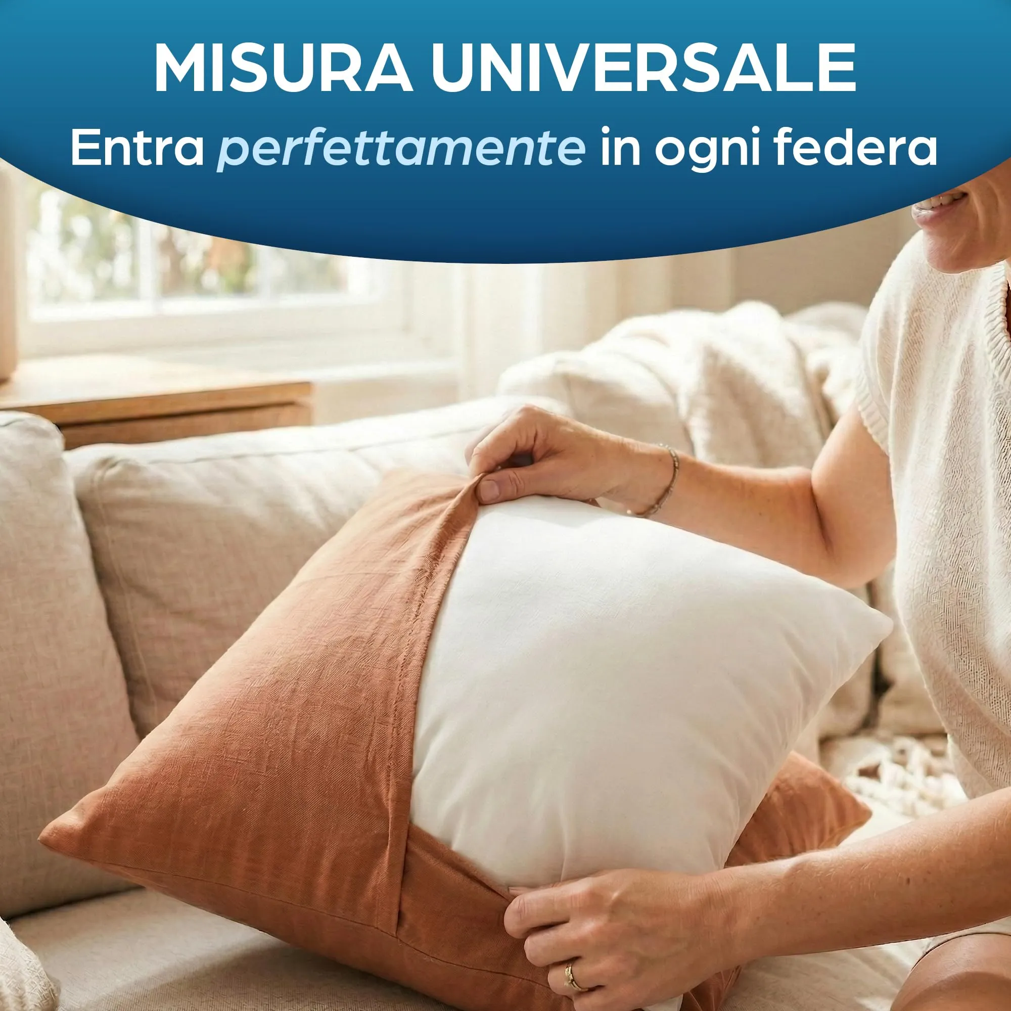 Flowen Cuscini per Divano 30x30, Imbottitura Interna Decorativa, 4 Pezzi, Poliestere Bianco, Anallergici e Antiacaro - immagine 5
