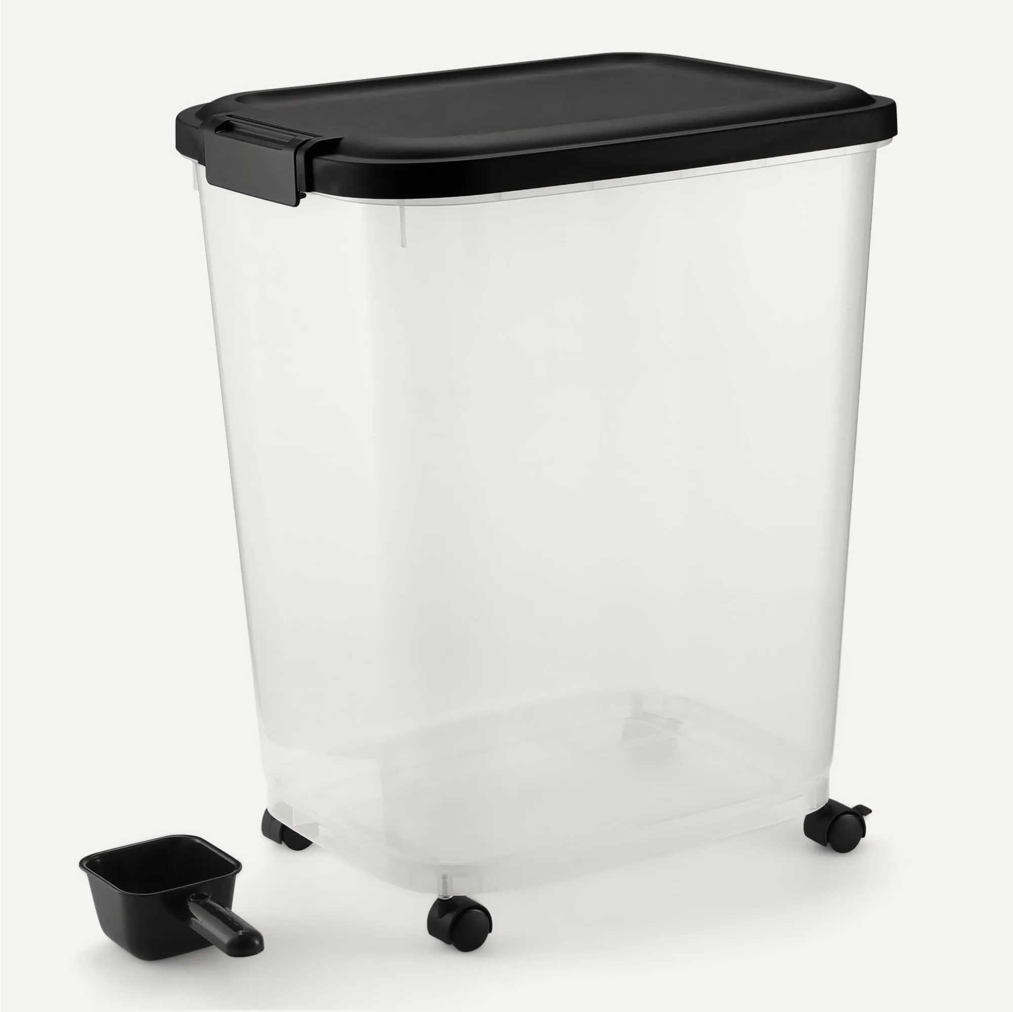 Amazon Basics Contenitore per Cibo per Animali Domestici, 22.6 kg, Trasparente e Nero - immagine 3