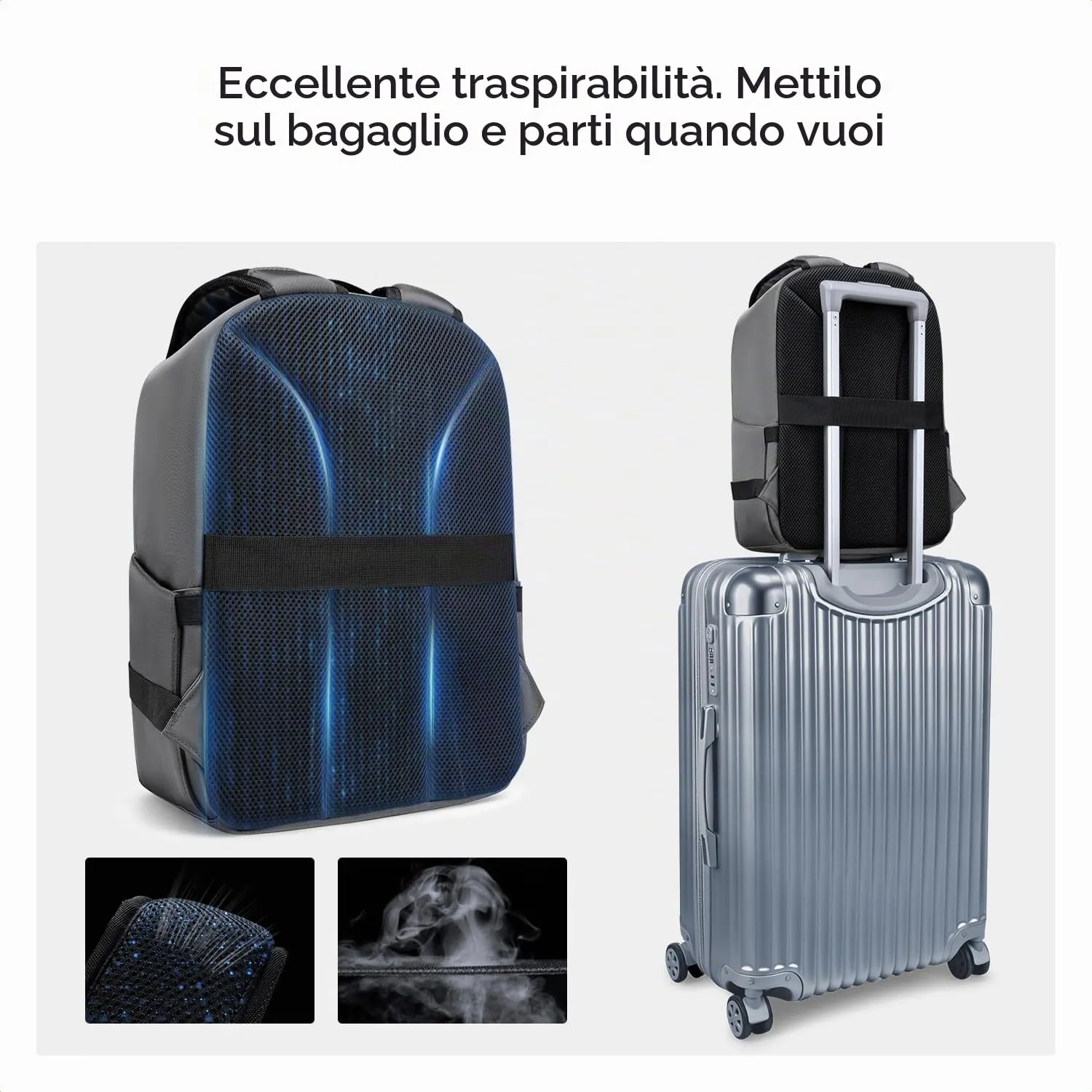 K&F CONCEPT Zaino Foto Compatto 13L con Parapioggia Impermeabile, Grigio - immagine 7
