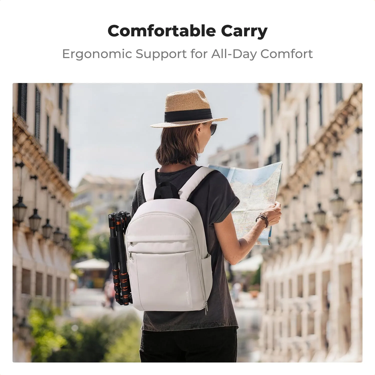 K&F Concept Zaino Fotografico Compatto 13L con Parapioggia, Bianco-Nero - immagine 6