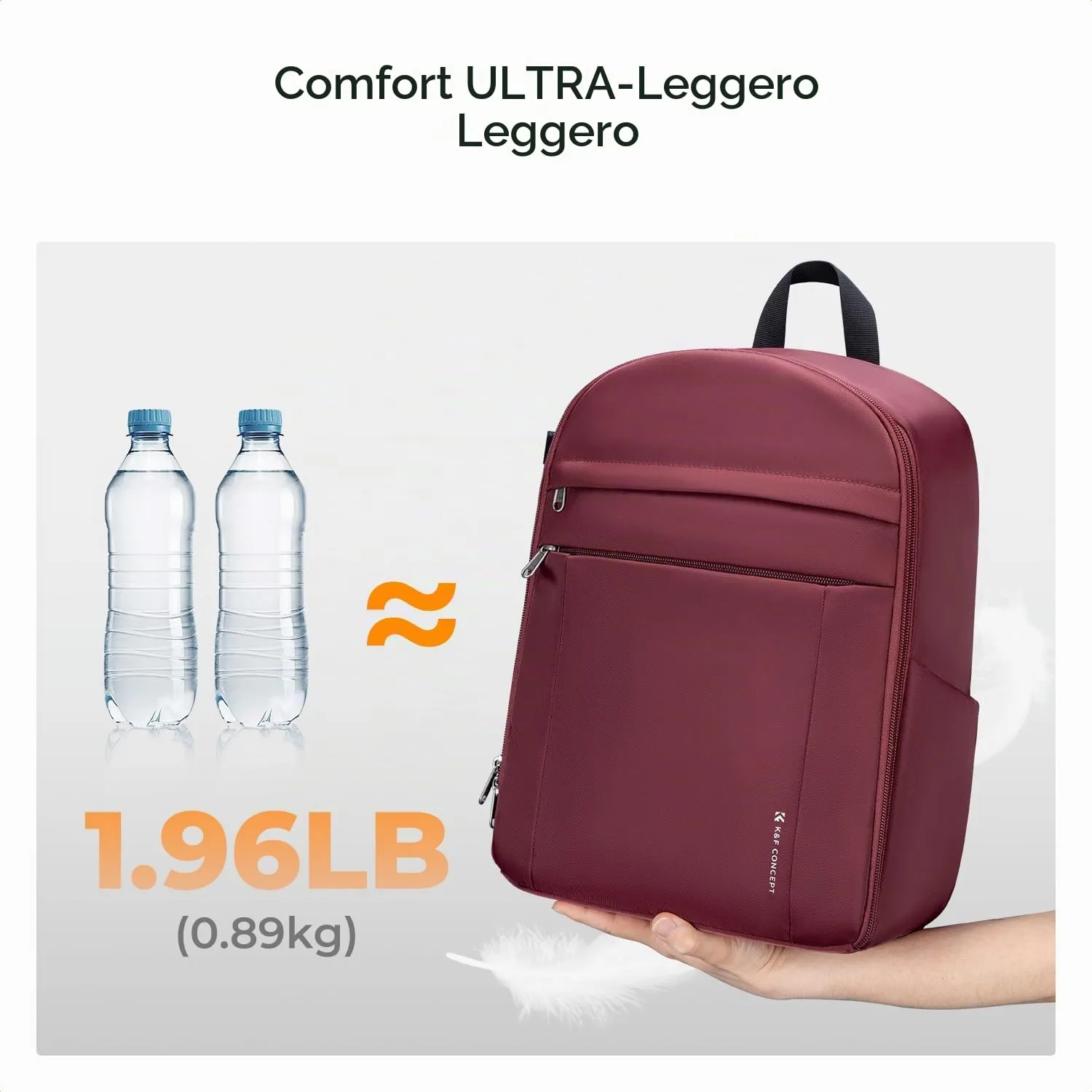 K&F Concept Zaino Fotografico Compatto 13L con Parapioggia, Rosso - immagine 8