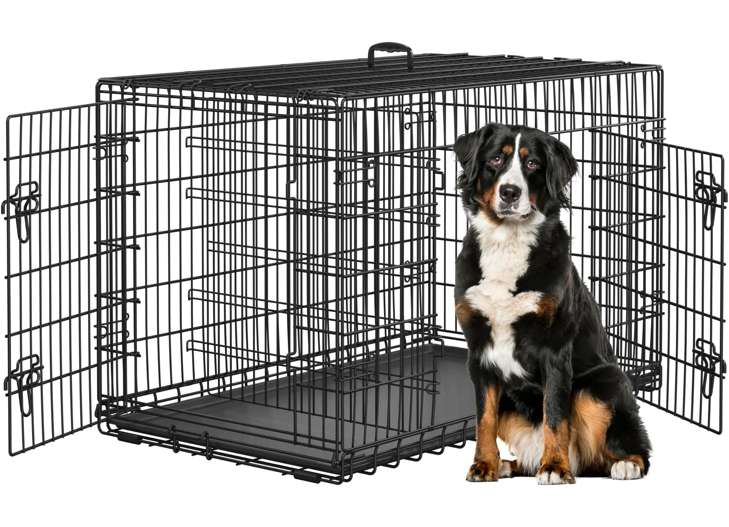 Yaheetech Gabbia Metallo per Cani Pieghevole 122 x 71 x 78 cm Nero - immagine 1