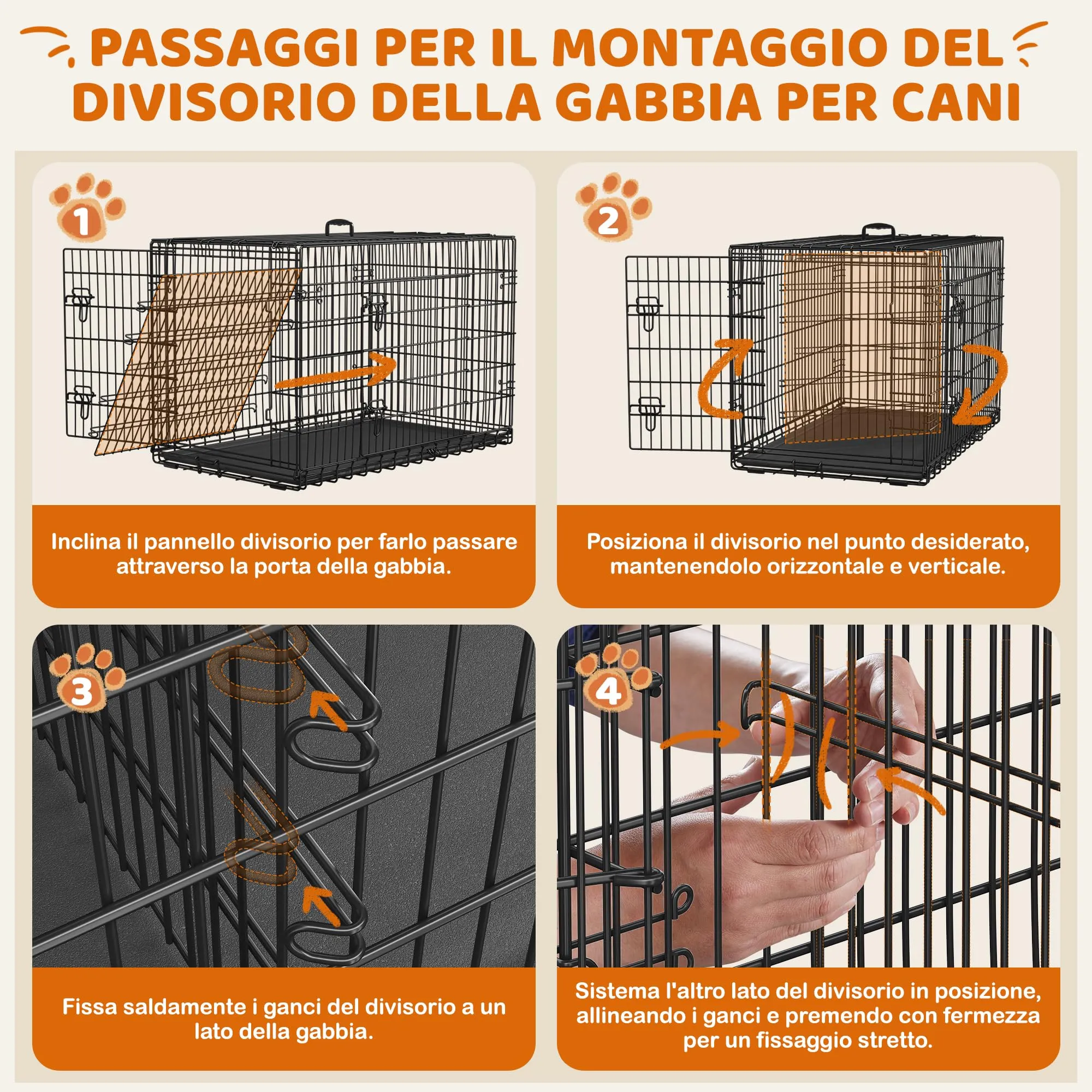 Yaheetech Gabbia Metallo per Cani Pieghevole 122 x 71 x 78 cm Nero - immagine 9