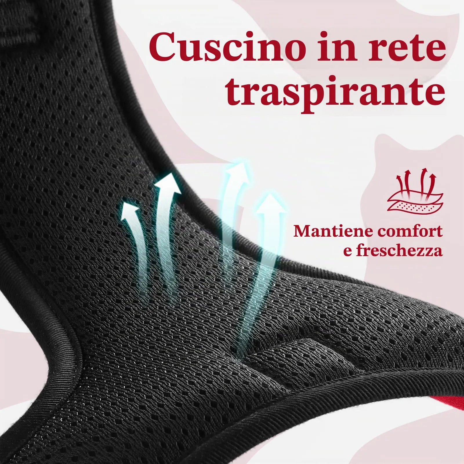 rabbitgoo Pettorina Cane ad H Antifuga con Maniglia e Bande Riflettenti, Rossa, M - immagine 8