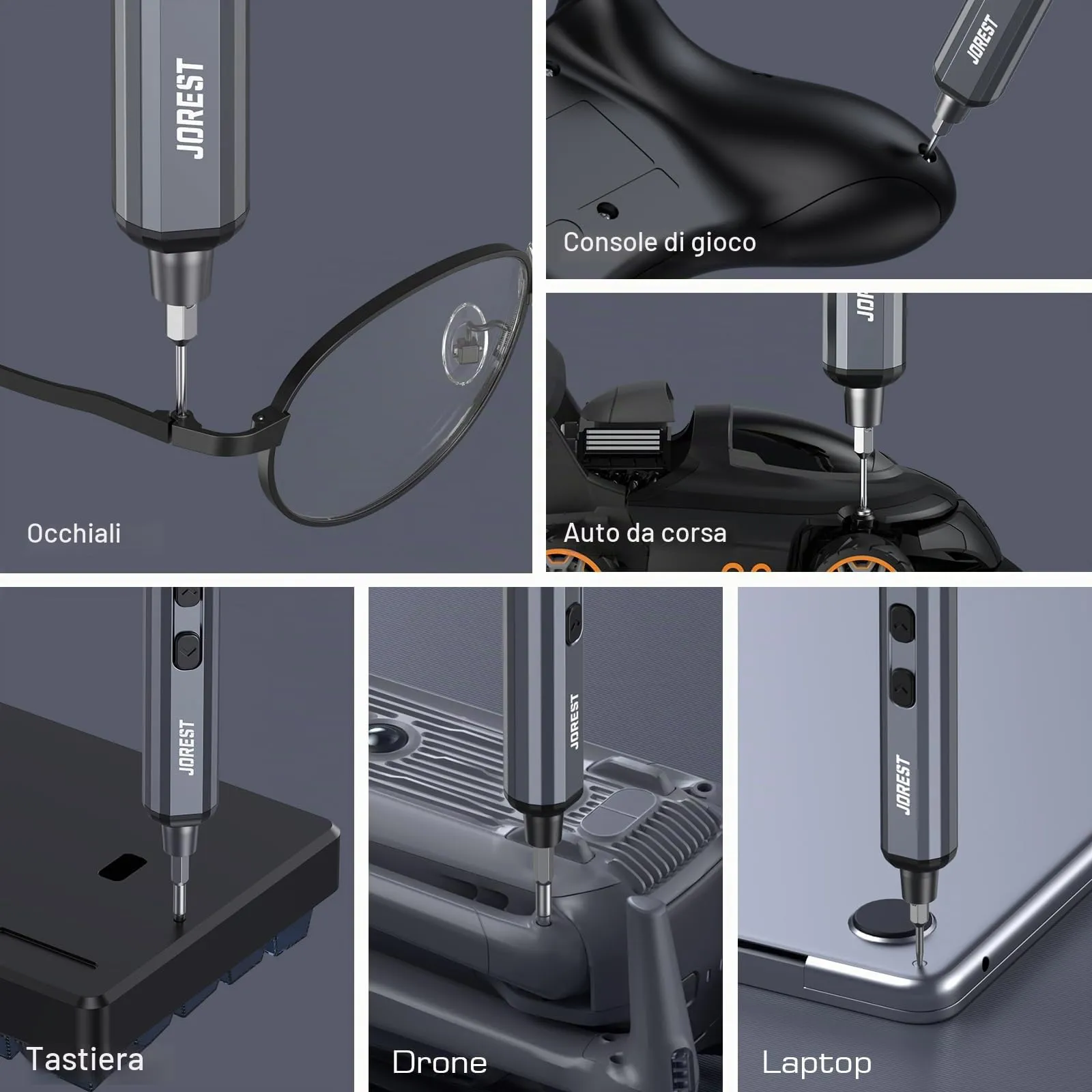 Jorest Set di mini avvitatori elettrici di precisione 70 in 1 - immagine 5