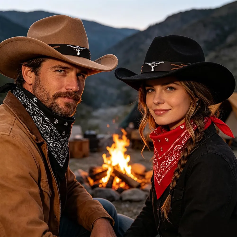 WFKKMEQ Costume da Cowboy Kit Accessori con Cappello, Bandana e Distintivo per Cosplay e Carnevale - immagine 6