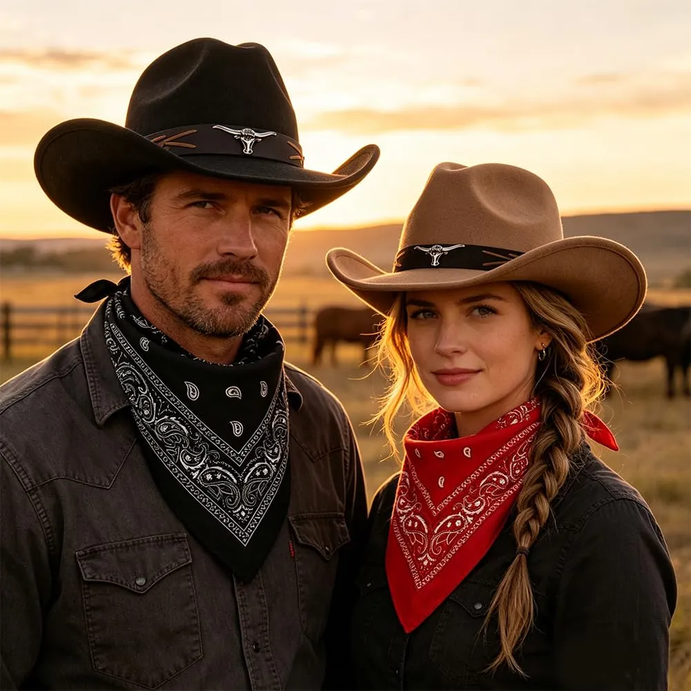 WFKKMEQ Costume da Cowboy Kit Accessori con Cappello, Bandana e Distintivo per Cosplay e Carnevale - immagine 8