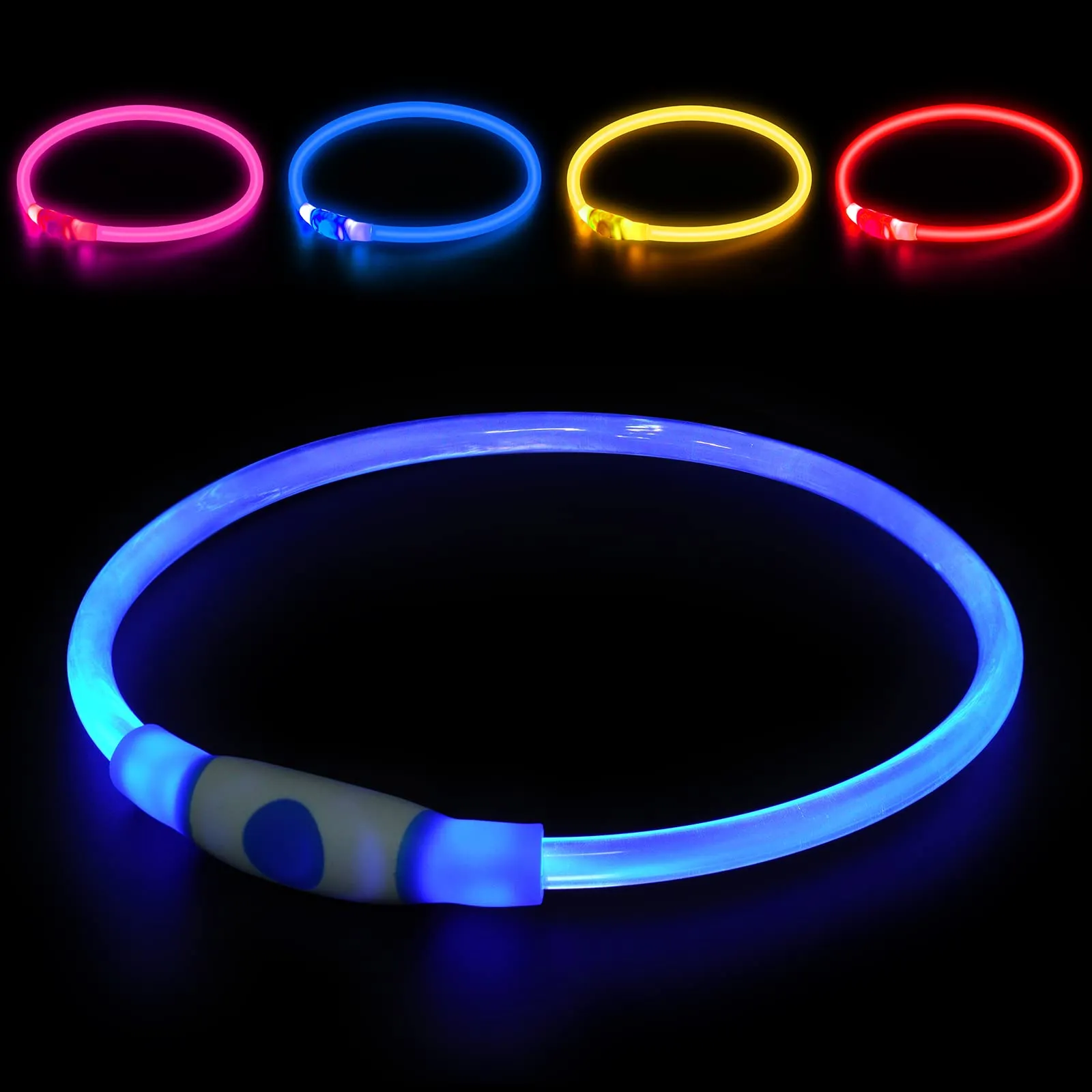 AUAUY Collare Luminoso per Cani LED Ricaricabile USB Regolabile, Blu - immagine 8