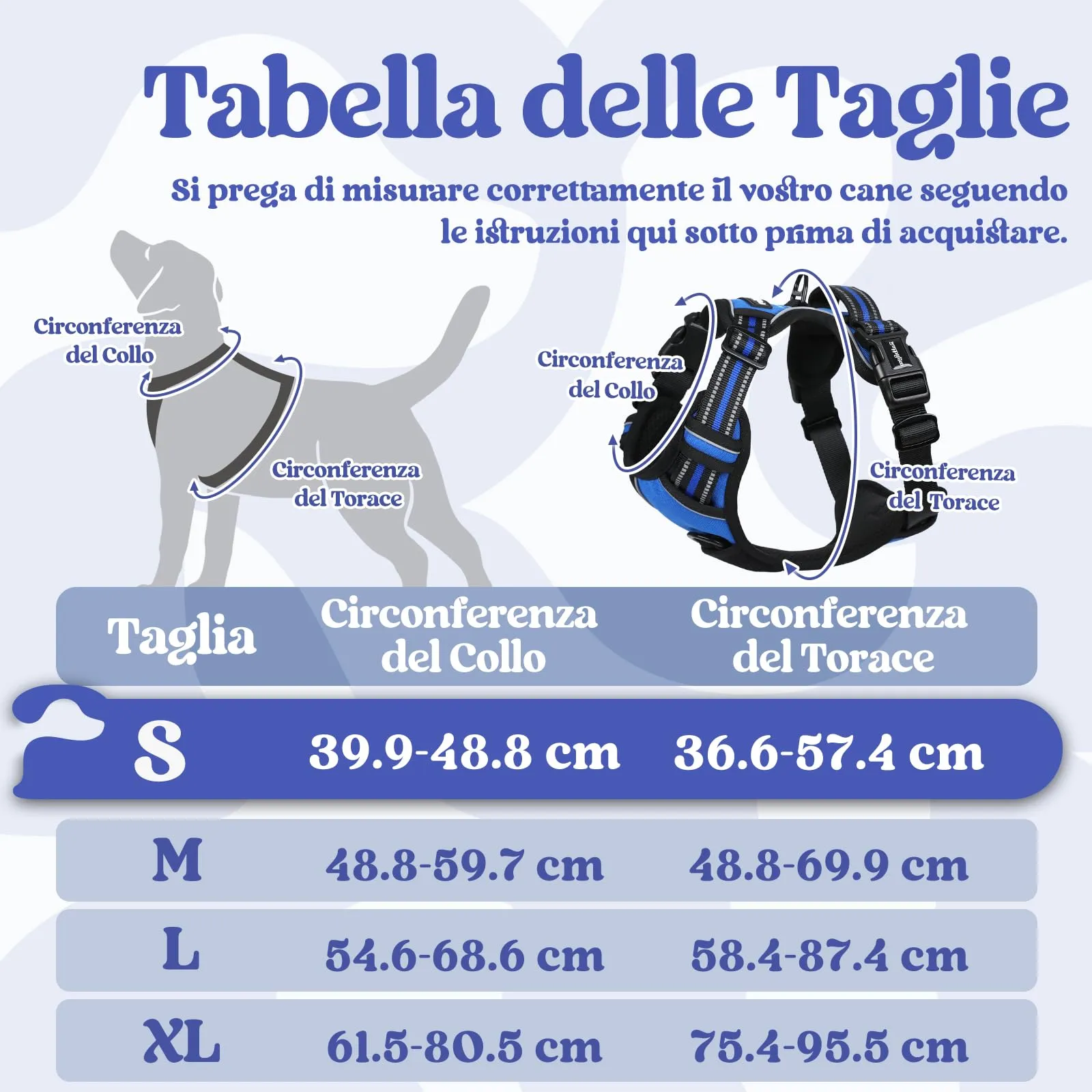 rabbitgoo Pettorina Cane ad H Antifuga, Taglia S, Blu - immagine 2