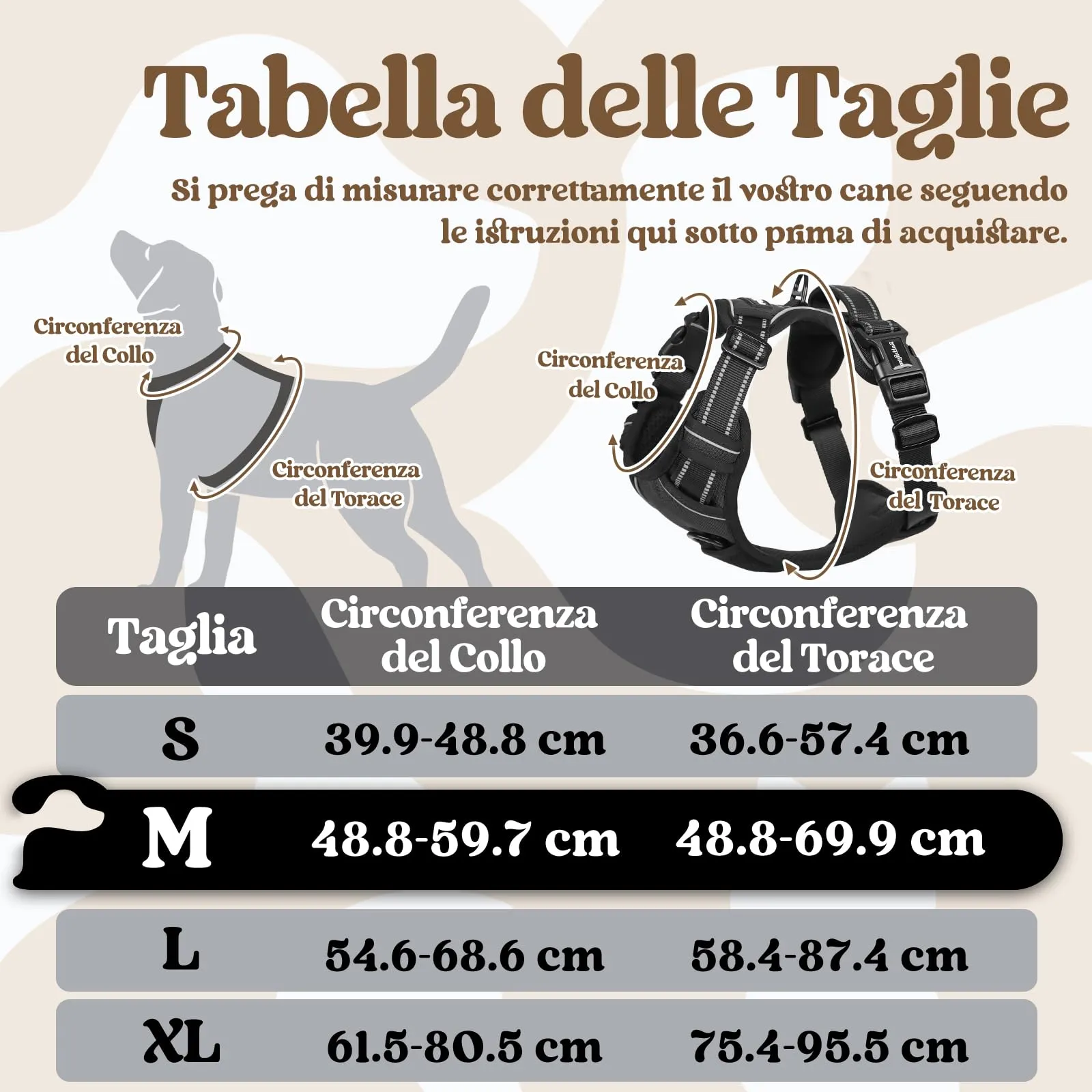 rabbitgoo Pettorina Cane Antifuga ad H, Maniglia Rinforzata e Bande Riflettenti, Nera, M - immagine 2