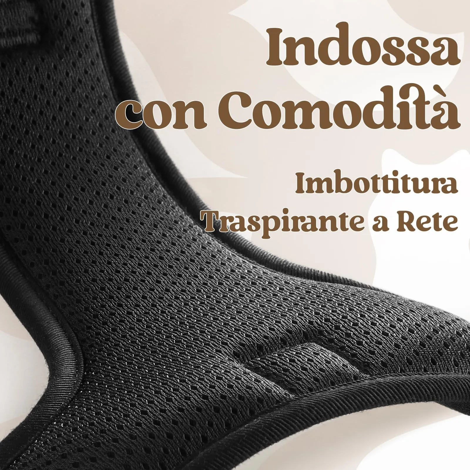 rabbitgoo Pettorina Cane Antifuga ad H, Maniglia Rinforzata e Bande Riflettenti, Nera, M - immagine 8