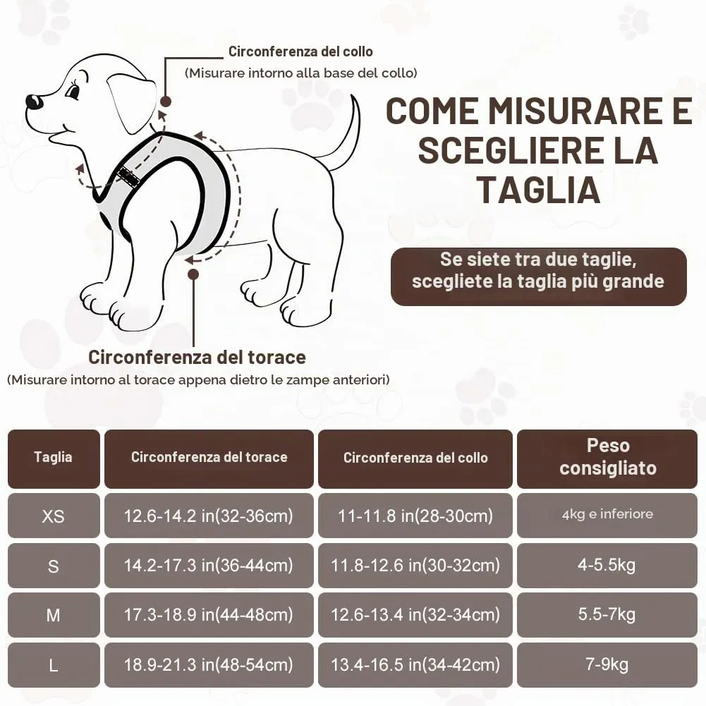 OFFCUP Set Pettorina e Guinzaglio Traspirante per Cani e Gatti, Taglia L, Marrone - immagine 2