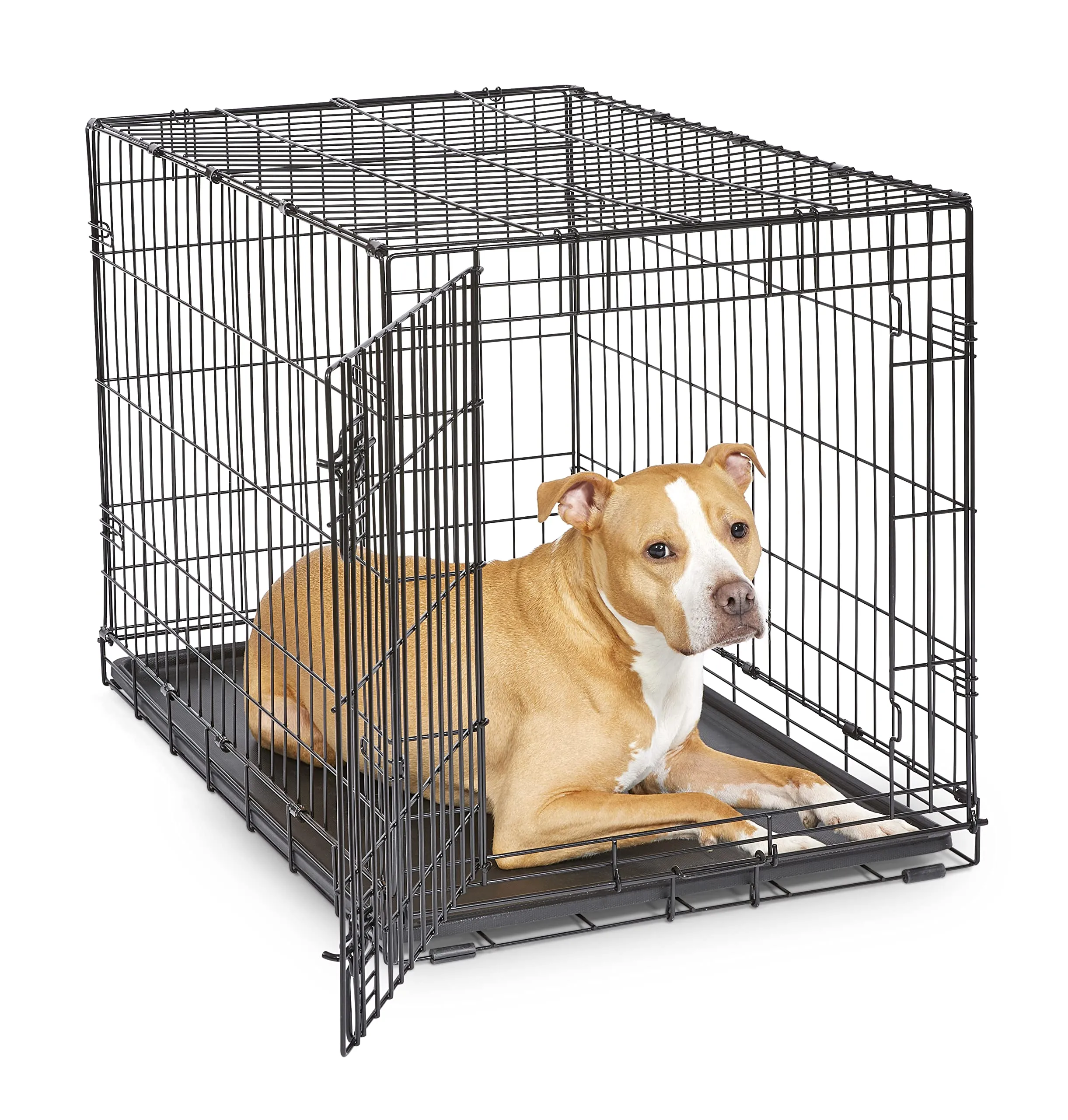 New World Gabbia per cani in metallo pieghevole, 91 cm, Nero - immagine 1
