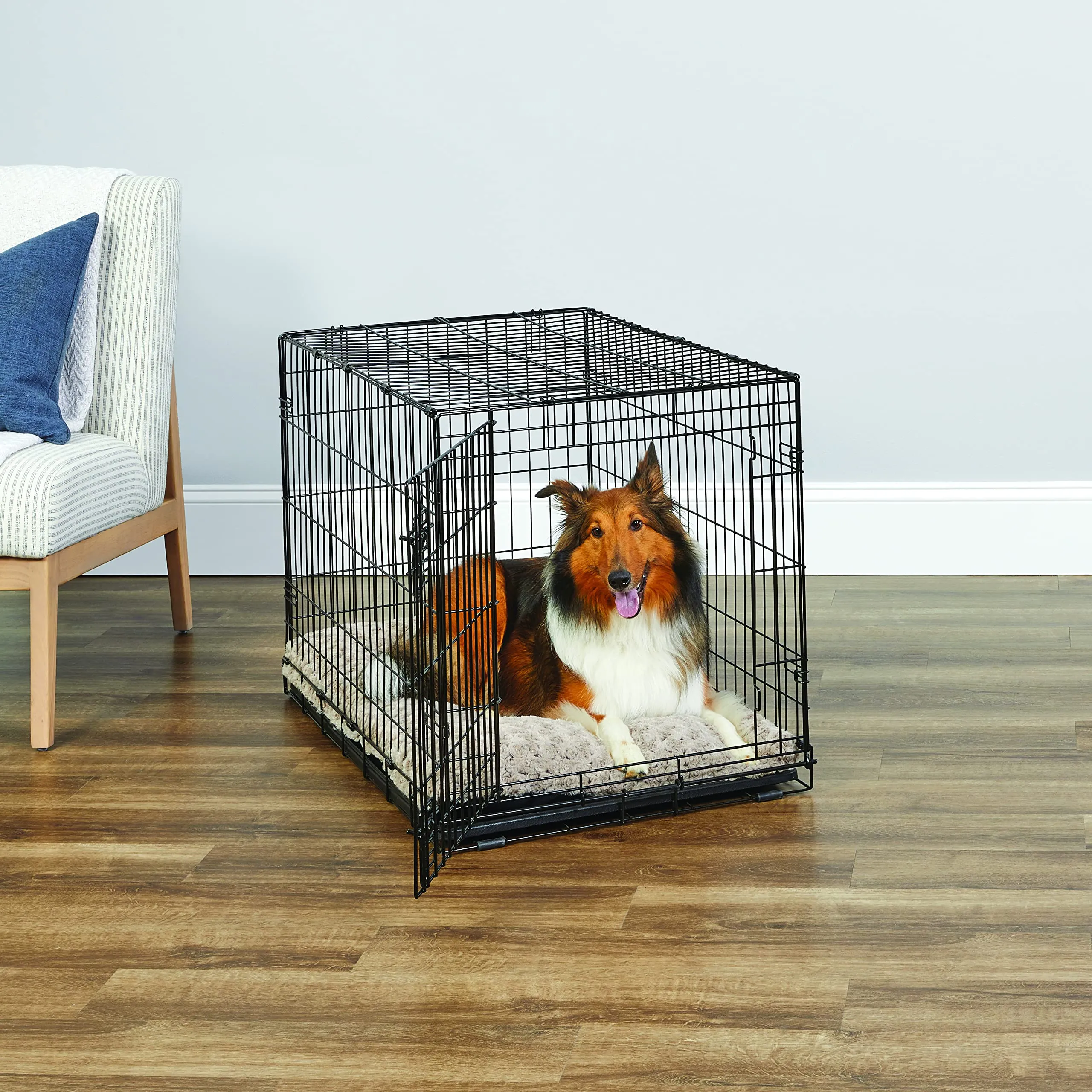 New World Gabbia per cani in metallo pieghevole, 91 cm, Nero - immagine 2