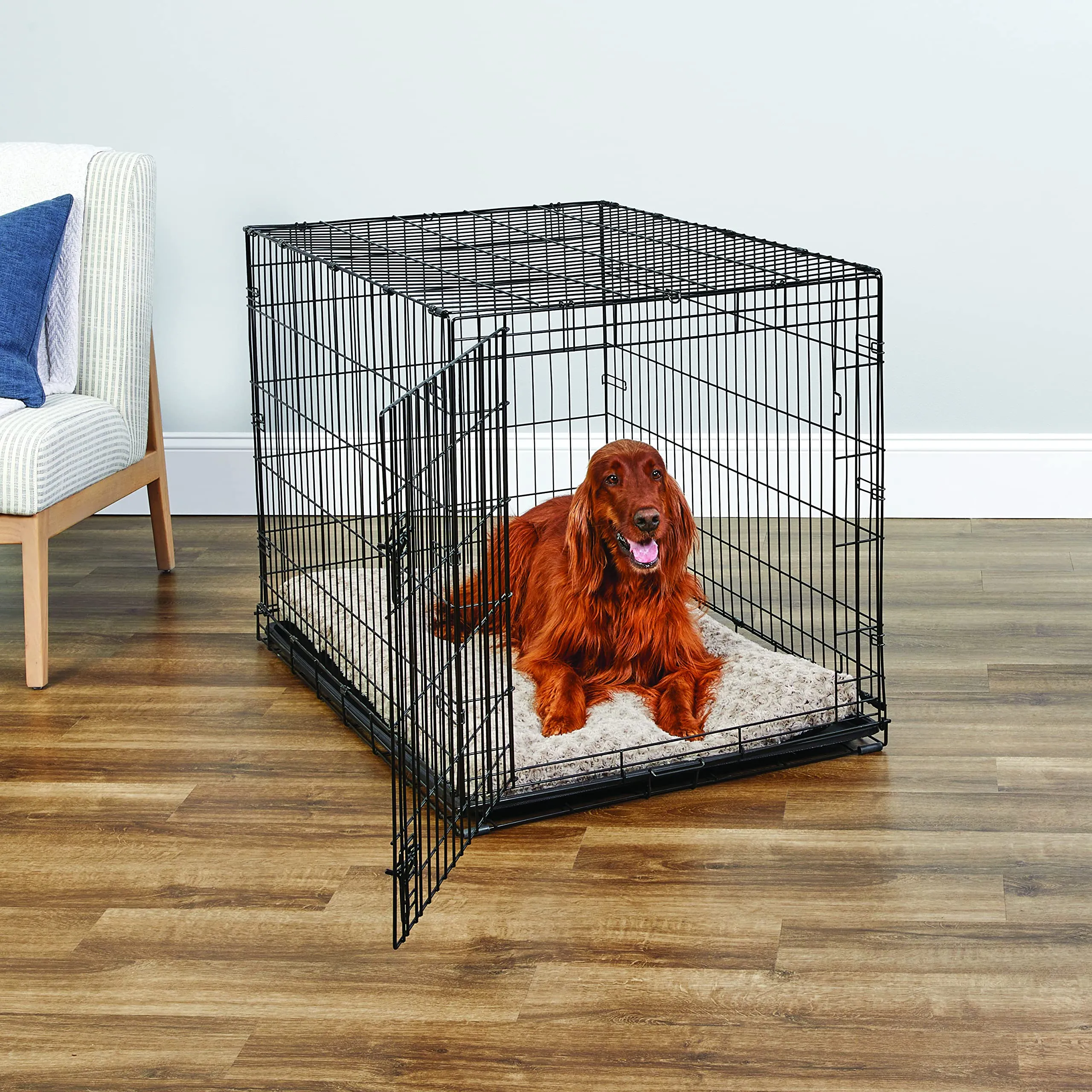 New World Gabbia per cani in metallo pieghevole, 106 cm, Nero - immagine 2