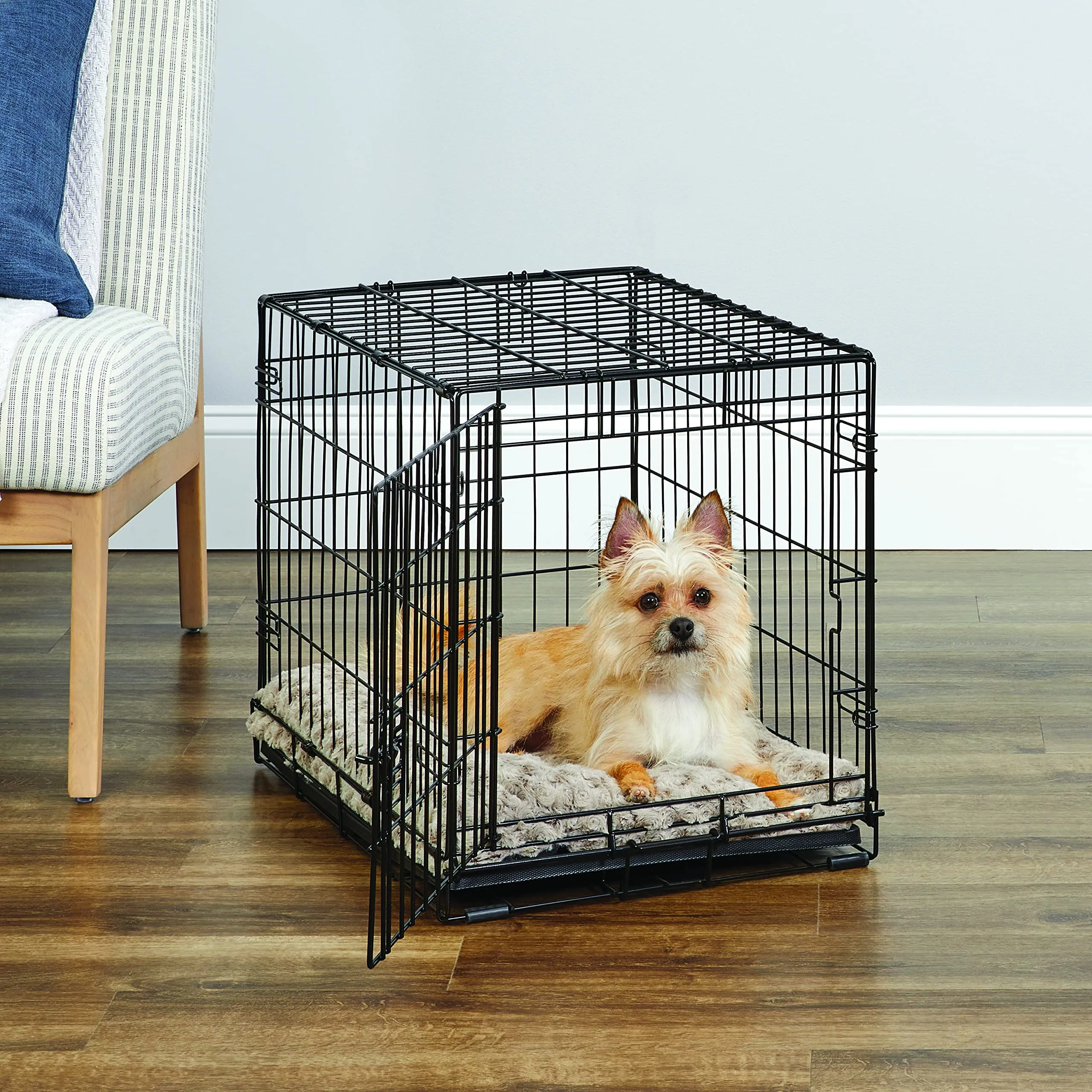 New World Gabbia per cani pieghevole in metallo, 61 cm, con vaschetta a prova di perdite, per cani di piccola taglia - immagine 2