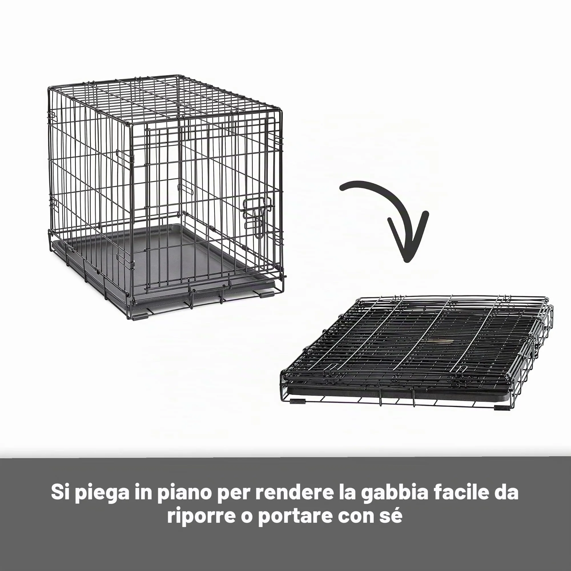 New World Gabbia per cani pieghevole in metallo, 61 cm, con vaschetta a prova di perdite, per cani di piccola taglia - immagine 6