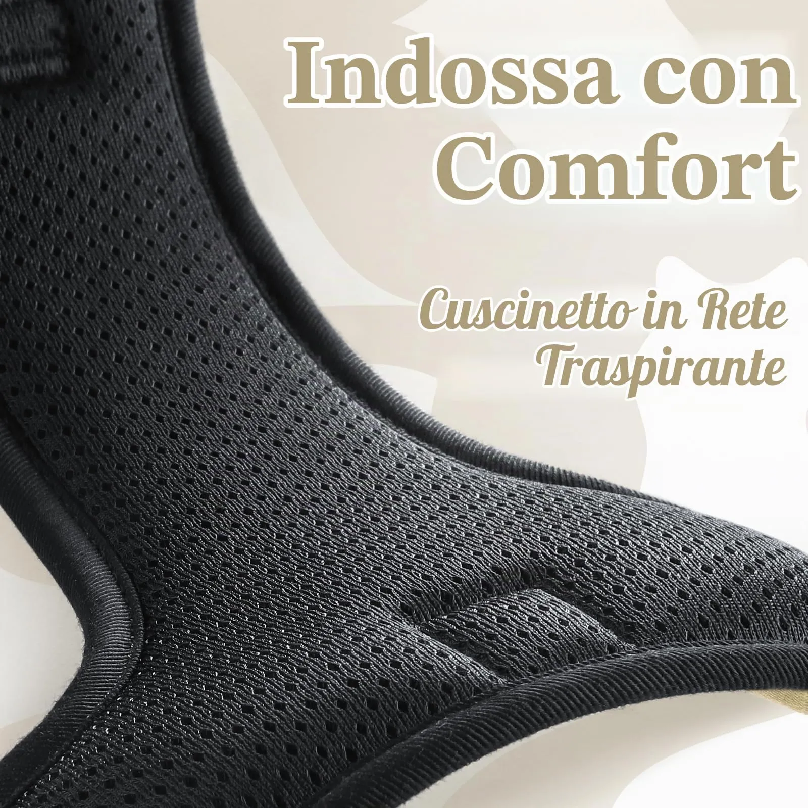 rabbitgoo Pettorina Cane Antifuga ad H con Maniglia e Bande Riflettenti, Cachi, L - immagine 8