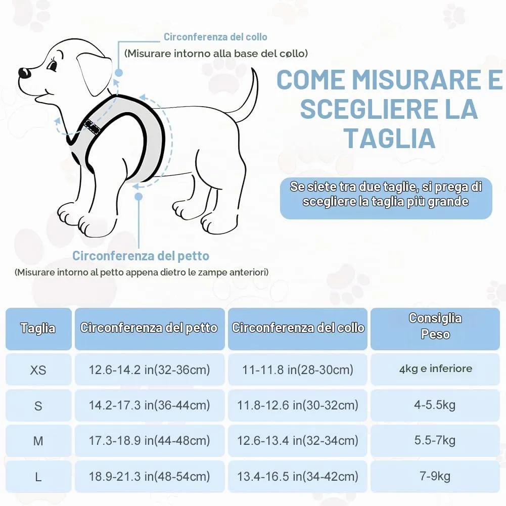 OFFCUP Set Imbracatura e Guinzaglio per Cani e Gatti, Traspirante e Riflettente, Blu, Taglia M - immagine 2