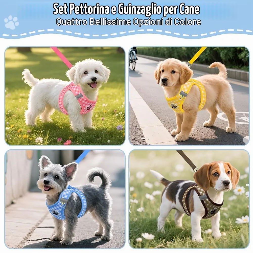 OFFCUP Set Imbracatura e Guinzaglio per Cani e Gatti, Traspirante e Riflettente, Blu, Taglia M - immagine 7