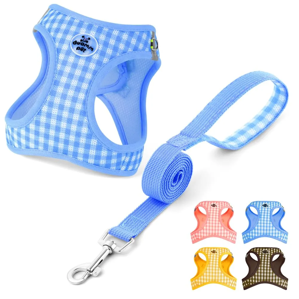 OFFCUP Set Pettorina e Guinzaglio Traspirante per Cani e Gatti, Taglia XS, Blu - immagine 1