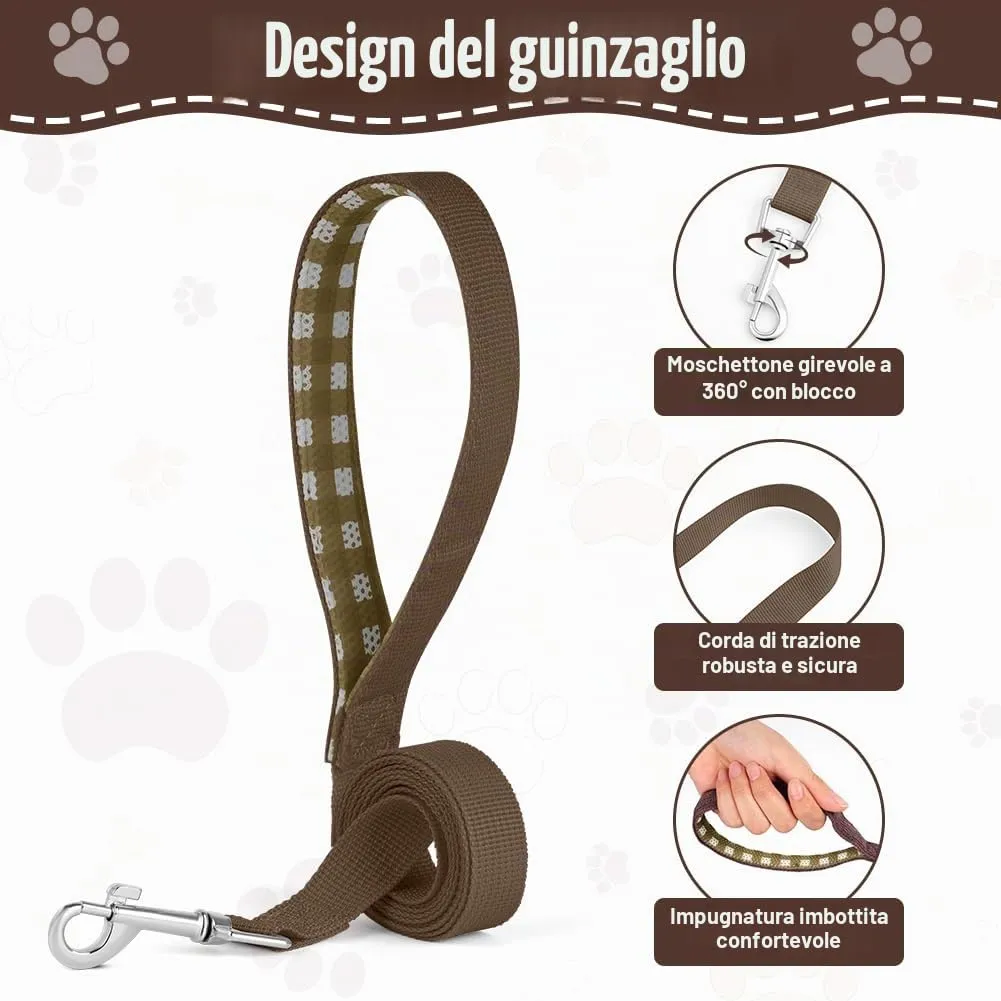 OFFCUP Set Imbracatura e Guinzaglio Traspirante per Cani e Gatti, Taglia M, Marrone - immagine 4