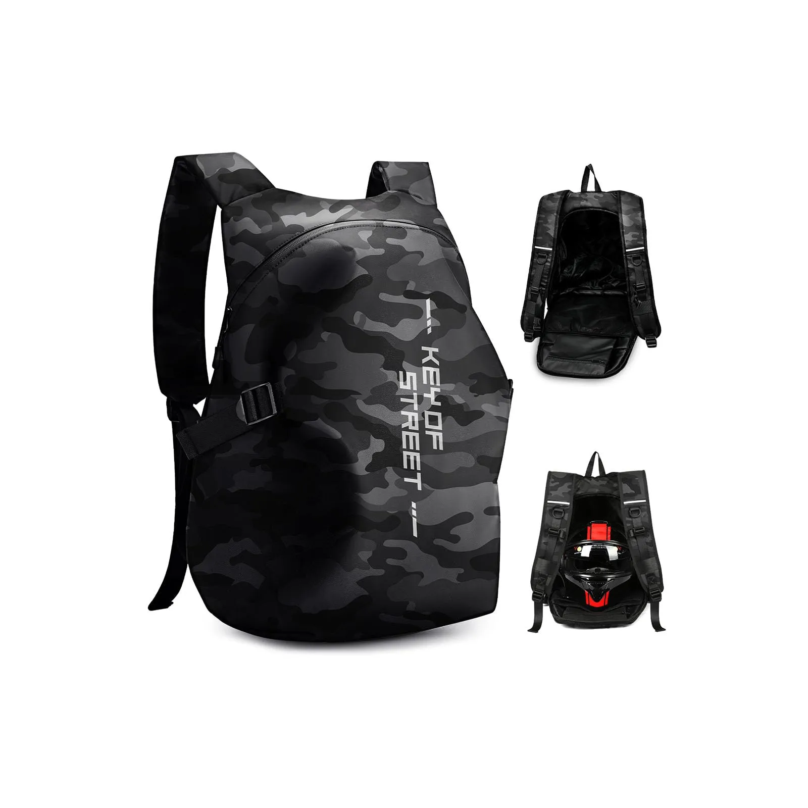 HYC00 Zaino Moto Impermeabile Riflettente per Casco Uomo Donna - immagine 1