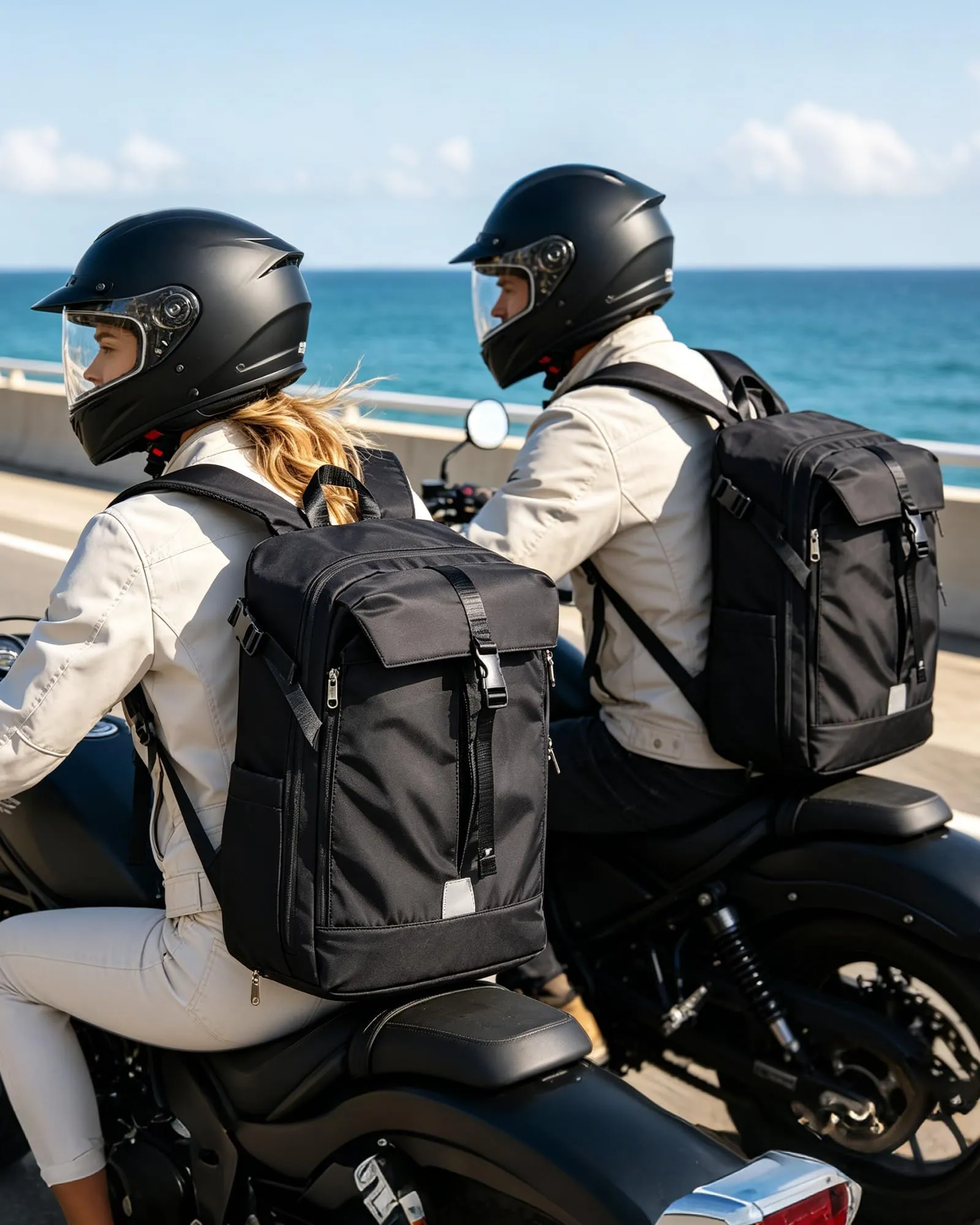 HYC00 Zaino Moto Impermeabile Espandibile per Uomo e Donna - immagine 7