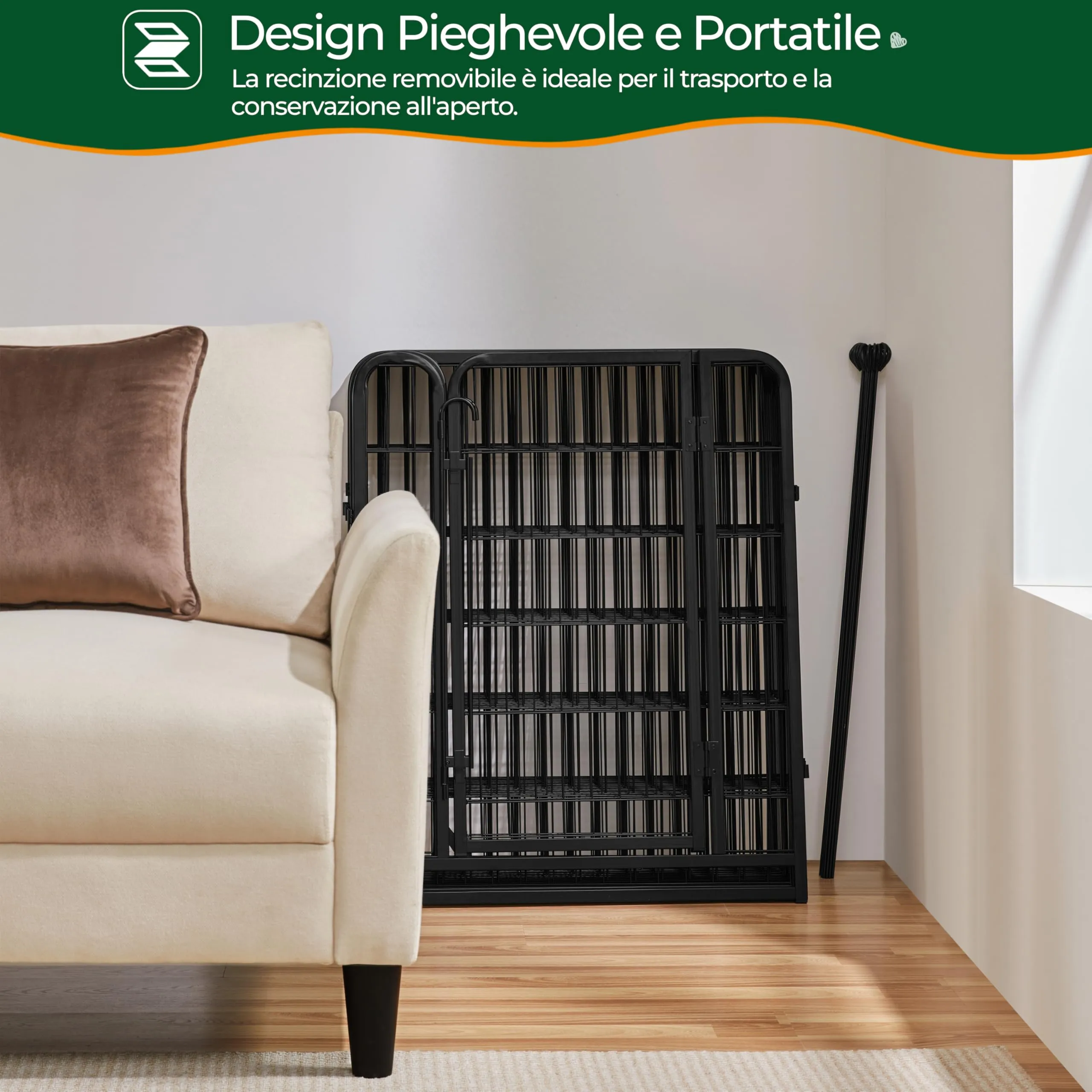 Yaheetech Recinto per Cani Cuccioli Pieghevole e Portatile, 8 pz, 65 x 80 cm - immagine 7