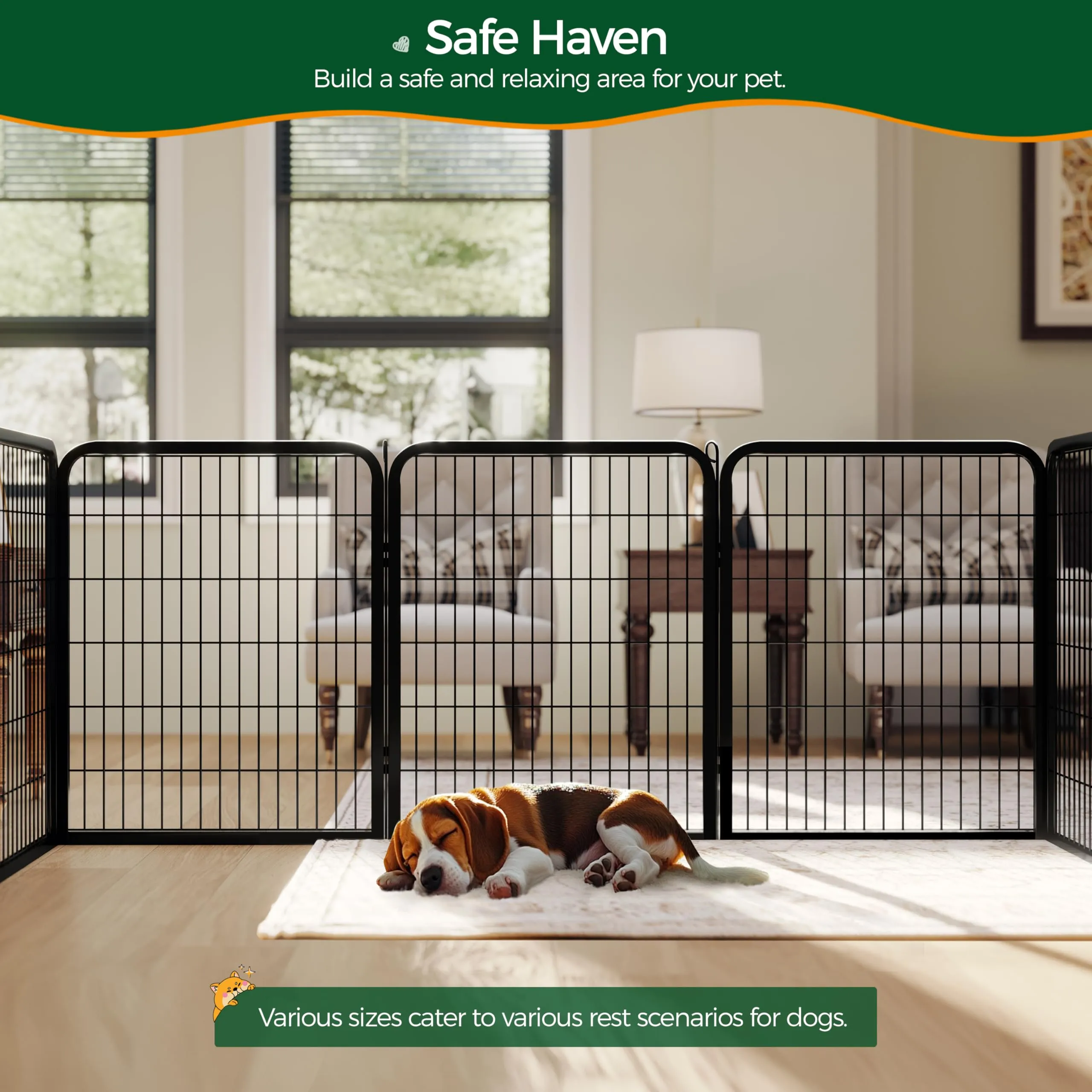 Yaheetech Recinto per Cani Cuccioli Pieghevole e Portatile, 16 pz, 65 x 80 cm - immagine 2