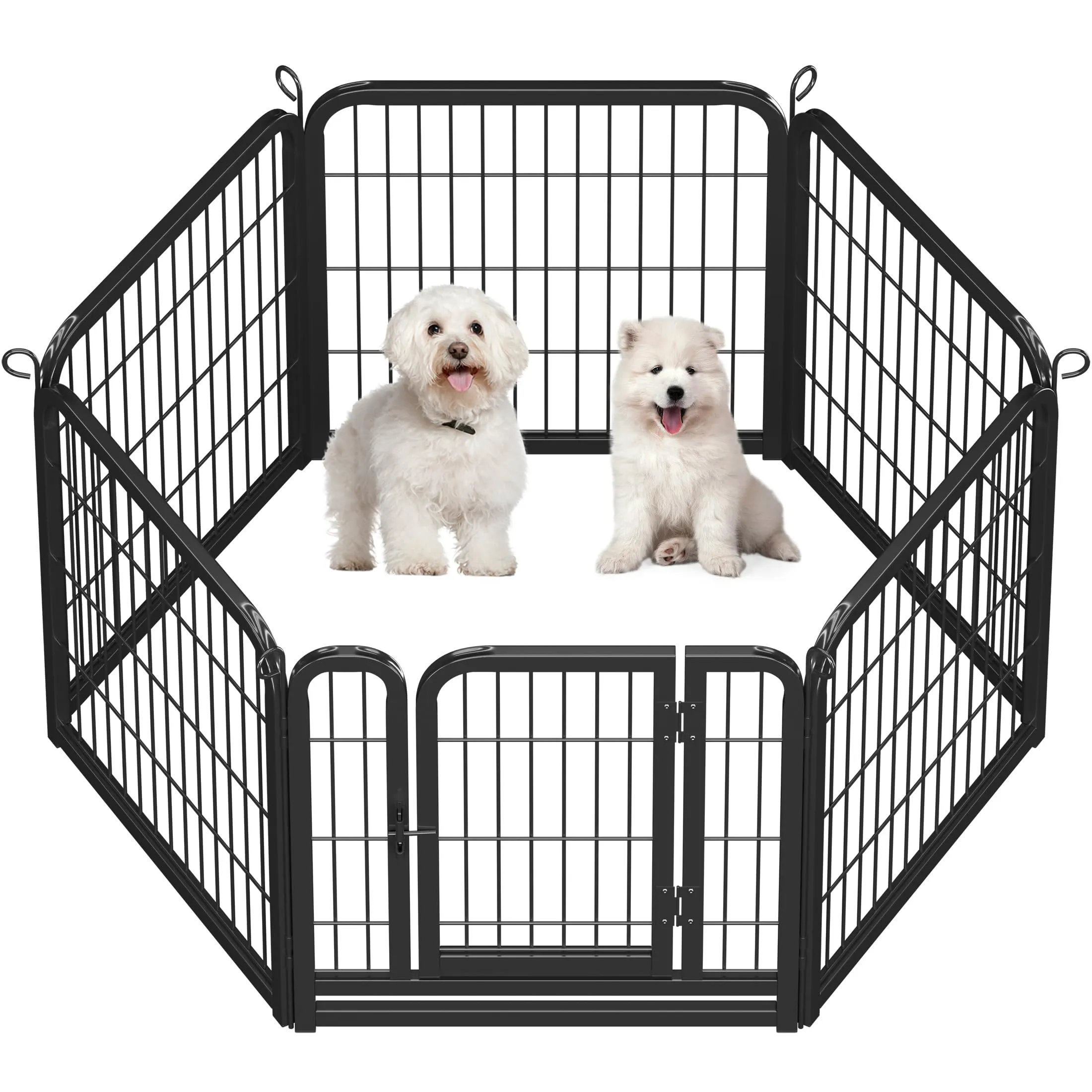 Yaheetech Recinto per Cani da Interno e Esterno, 6 pezzi, 63 x 63 cm, Nero - immagine 1