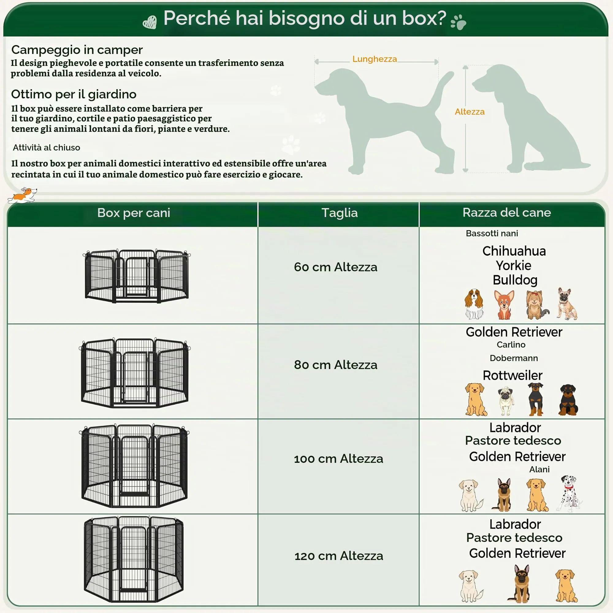 Yaheetech Recinto per Cani Cuccioli Pieghevole e Portatile, 12 Pezzi, 63 x 63 cm - immagine 8