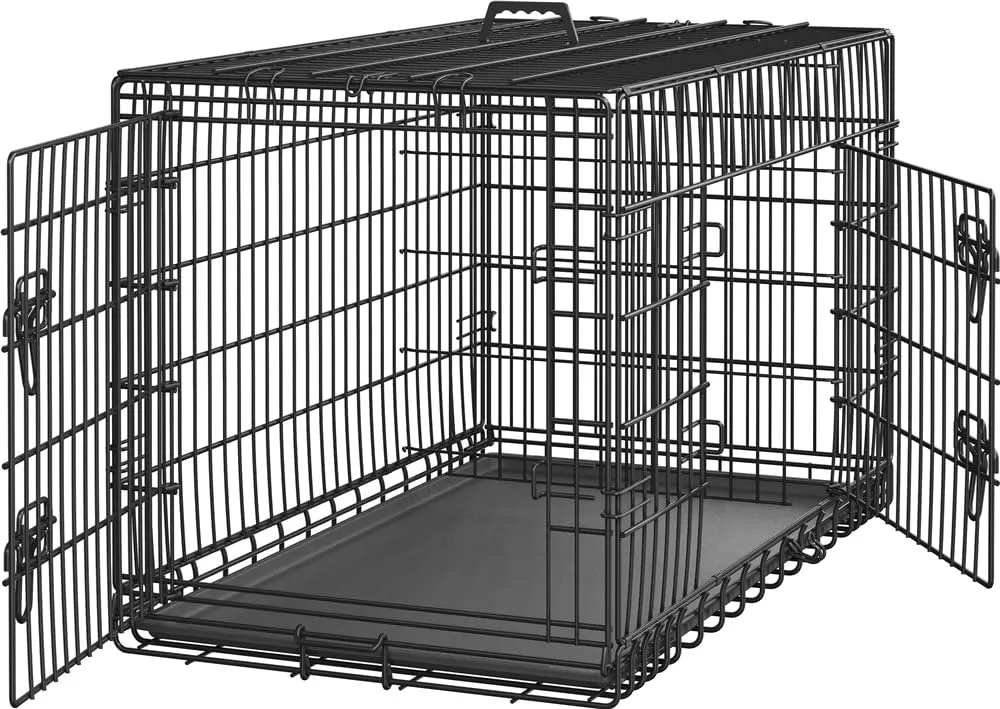 Yaheetech Gabbia Metallo per Cani Pieghevole 107 × 66 × 74,5 cm Nero - immagine 1