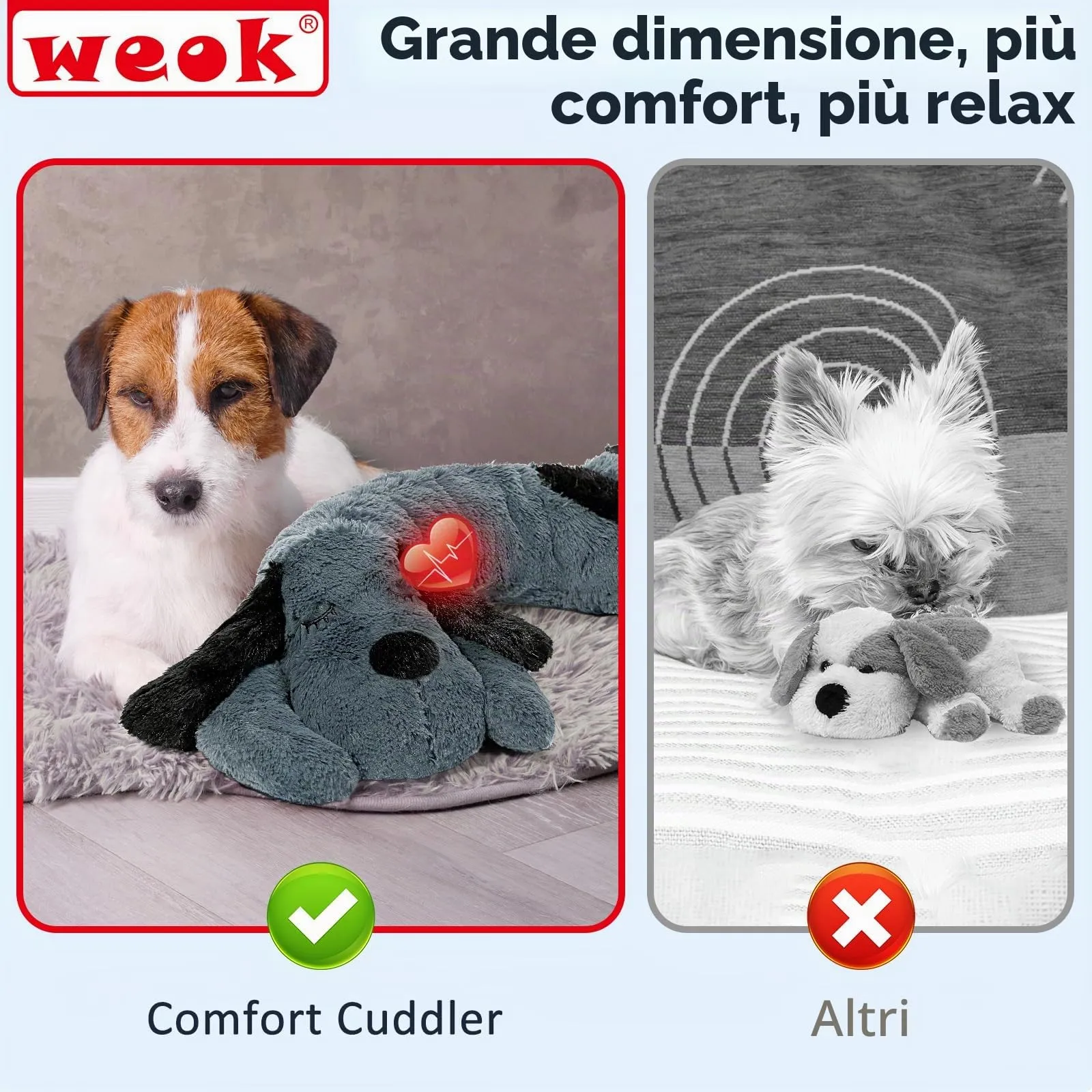 WEOK Heartbeat Puppy for Dogs and Cats Anxiety Relief Calming Toy - immagine 3