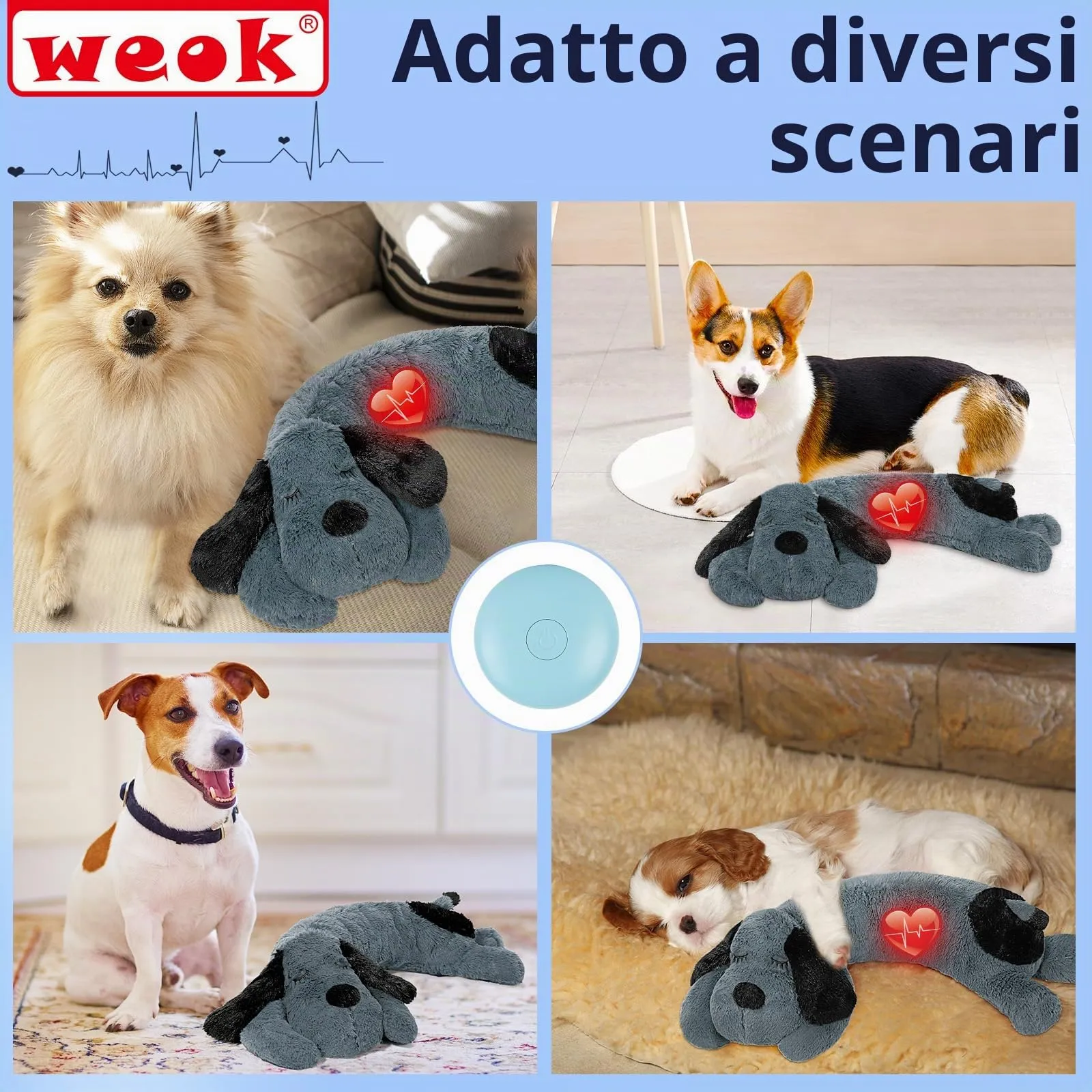 WEOK Heartbeat Puppy for Dogs and Cats Anxiety Relief Calming Toy - immagine 4