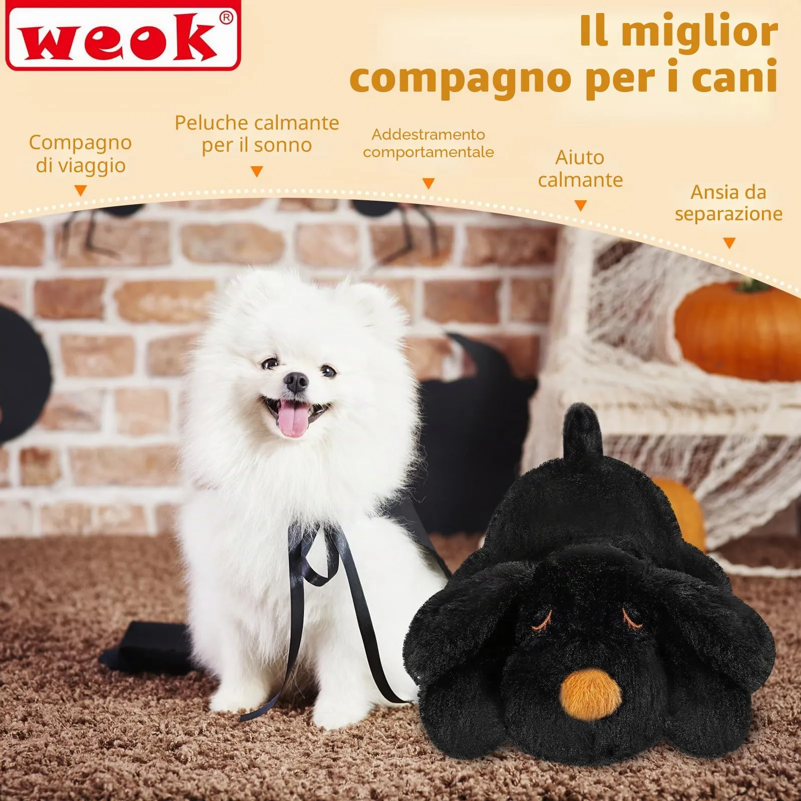 WEOK Giocattolo con Battito Cardiaco Simulato Anti-Ansia per Cani e Gatti, Peluche per Aiuto Comportamentale e Sonno - immagine 4