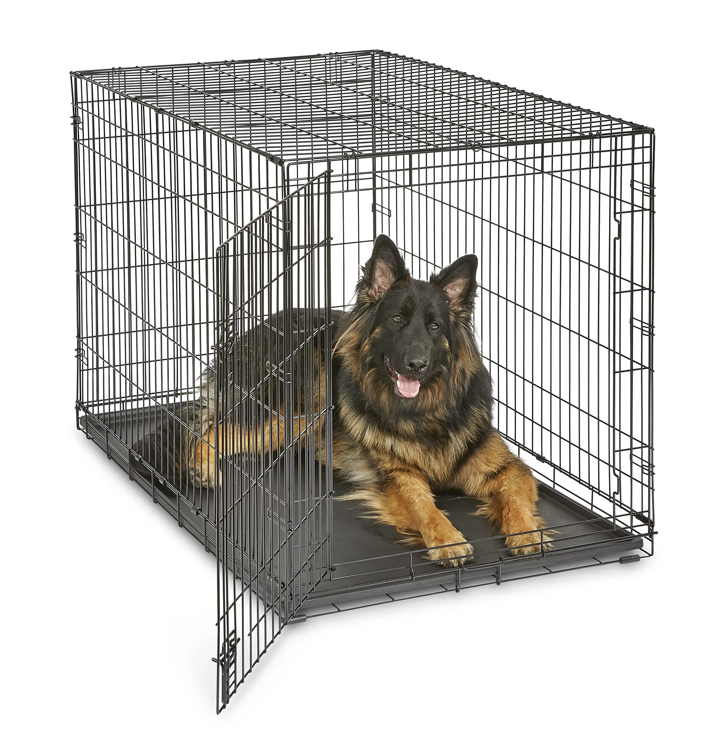 New World Gabbia per cani in metallo pieghevole, 122 cm, con vaschetta a prova di perdite, taglia XL - immagine 1
