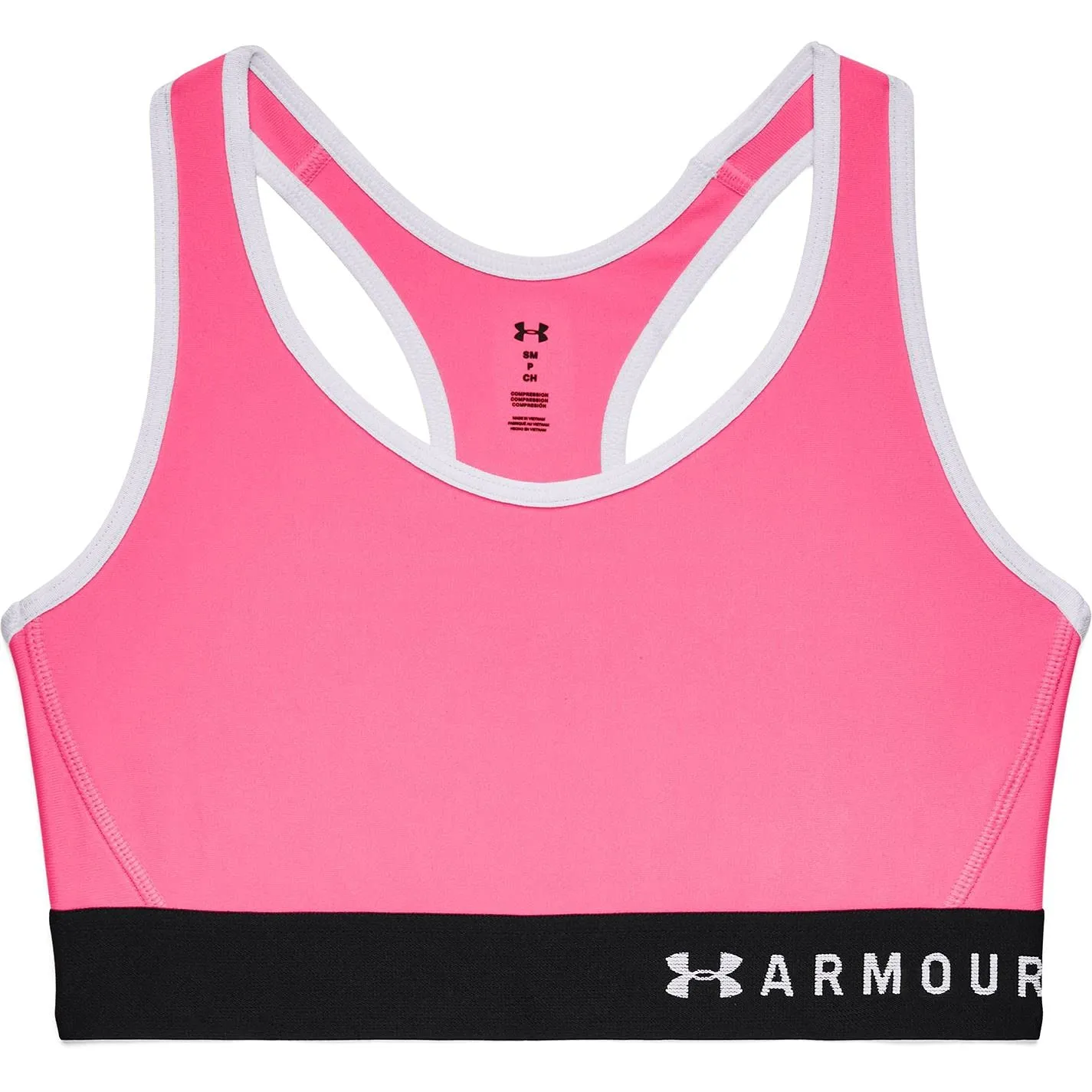 Under Armour Women's Armour Mid Keyhole Sports Bra, Cerise/White, Small - immagine 3