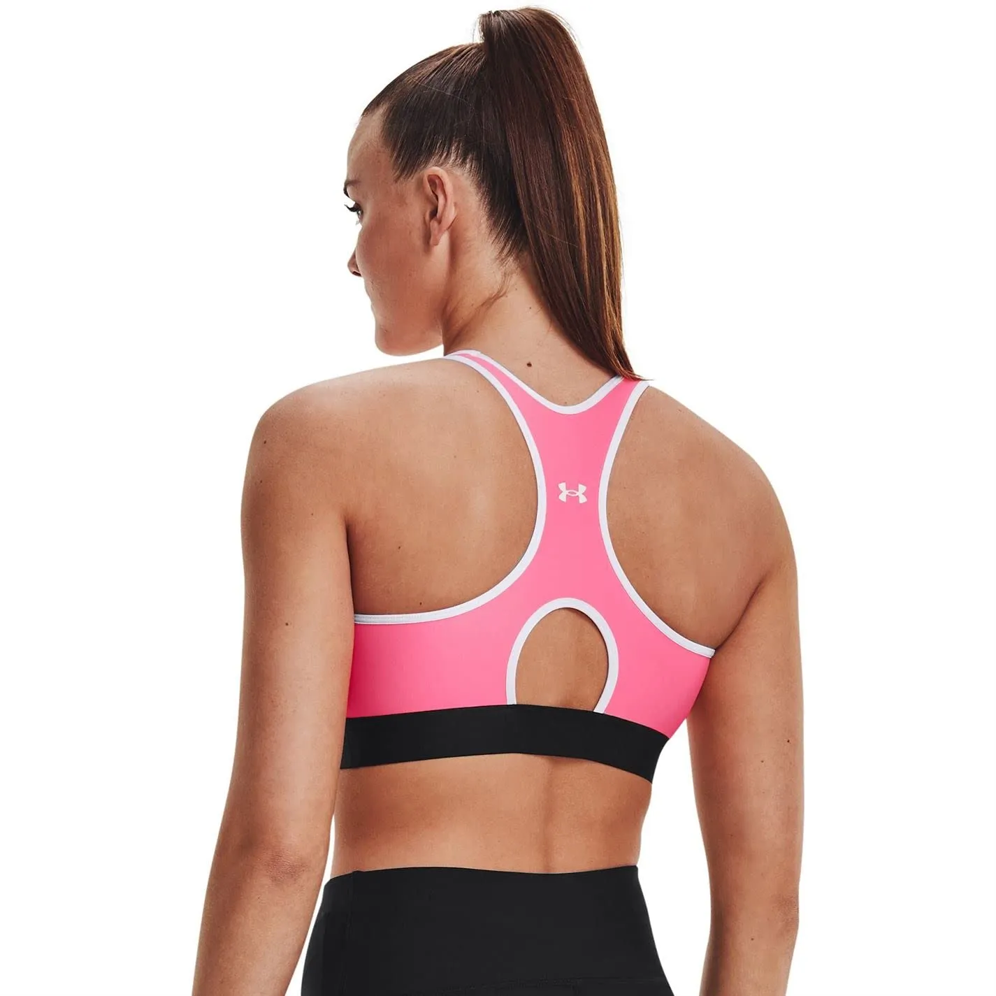 Under Armour Women's Armour Mid Keyhole Sports Bra, Cerise/White, Small - immagine 8