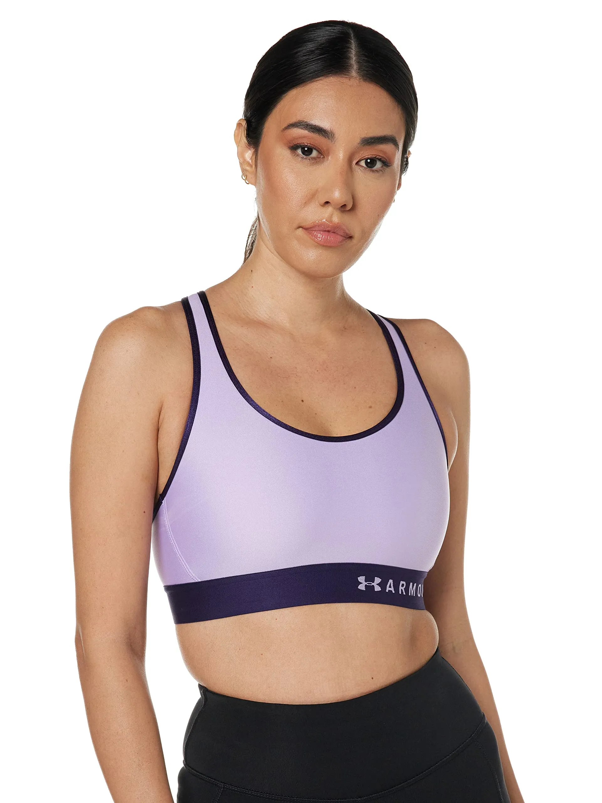 Under Armour Women's Armour Mid Keyhole Sports Bra, Octane (566)/Cloudless Sky, Small - immagine 1