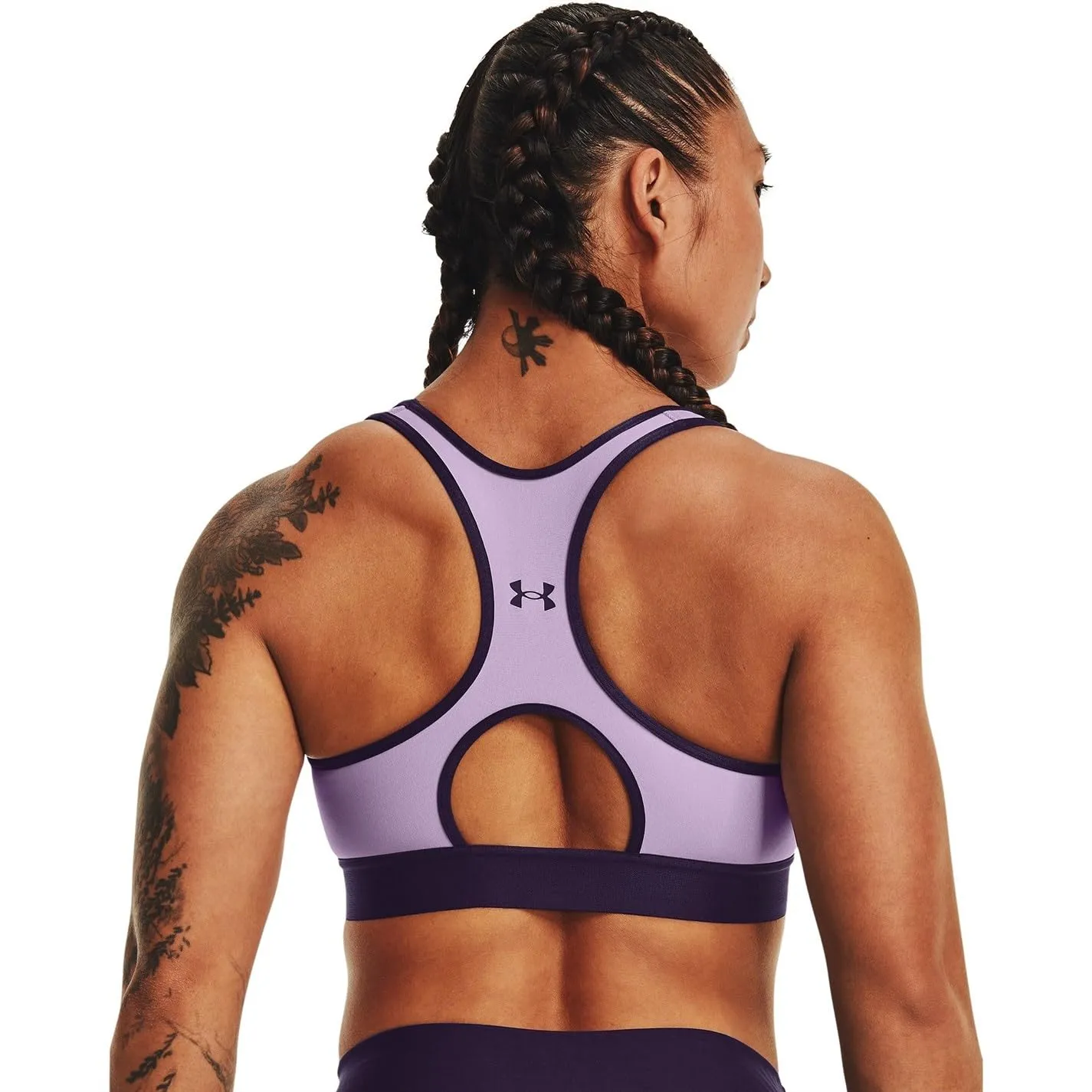 Under Armour Women's Armour Mid Keyhole Sports Bra, Octane (566)/Cloudless Sky, Small - immagine 6