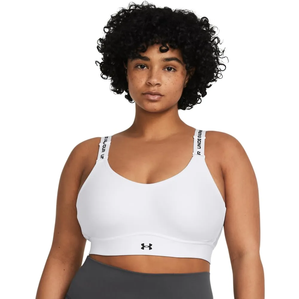 Under Armour Reggiseno sportivo da donna Armour Mid Heathered, Bianco/Nero, L (D/DD) - immagine 3