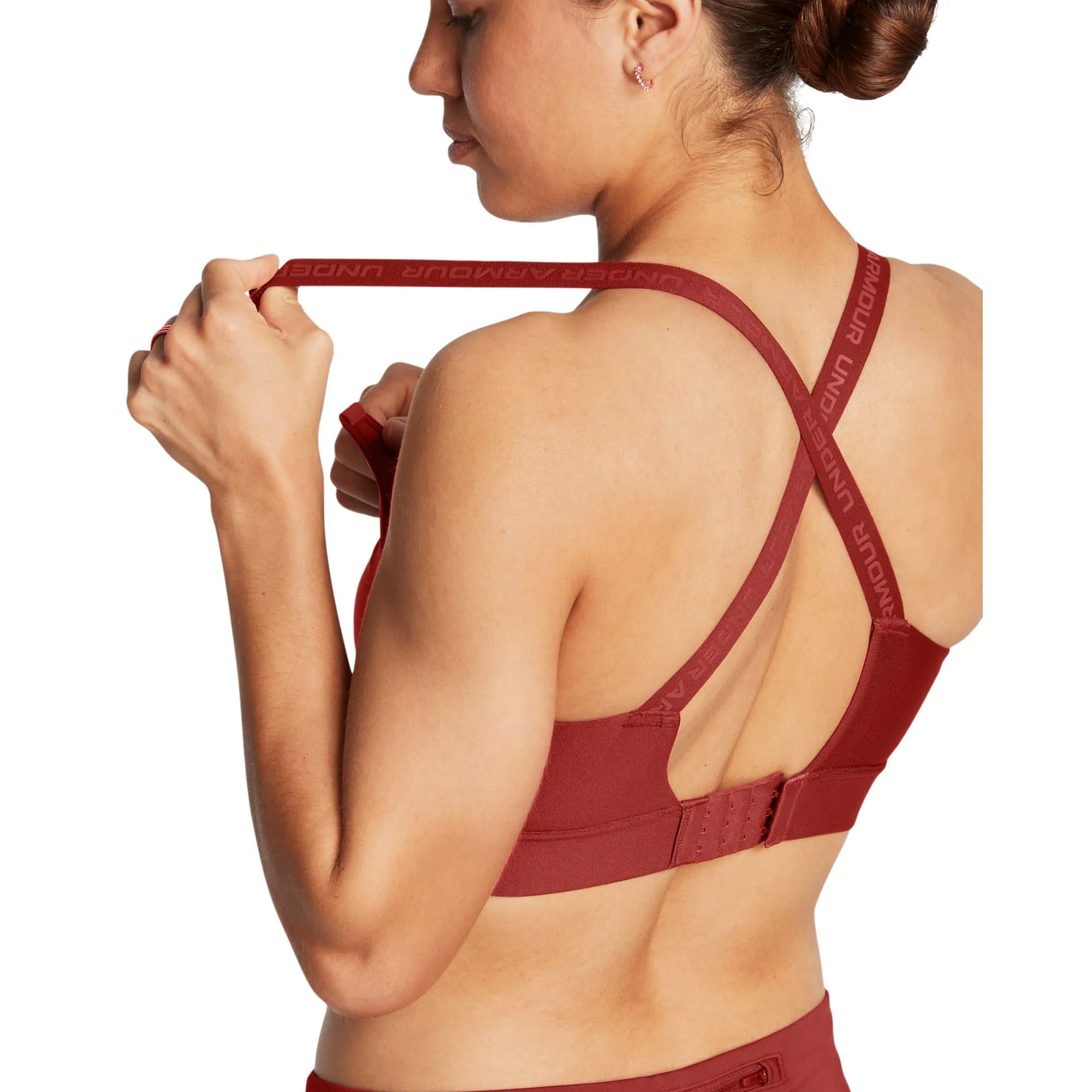 Under Armour Reggiseno Sportivo Infinity Mid Impact Donna - Arancio Terra - X-Small D/DD - immagine 3