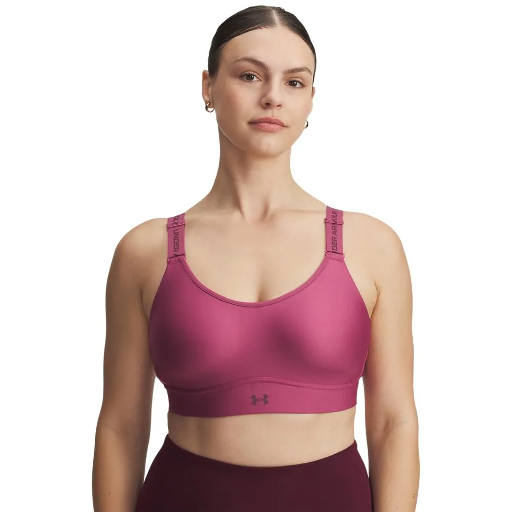 Under Armour Infinity Mid Impact Sport Bra for Women, X-Small D/DD, Fucsia Crepuscolo/Marrone Scuro - immagine 5