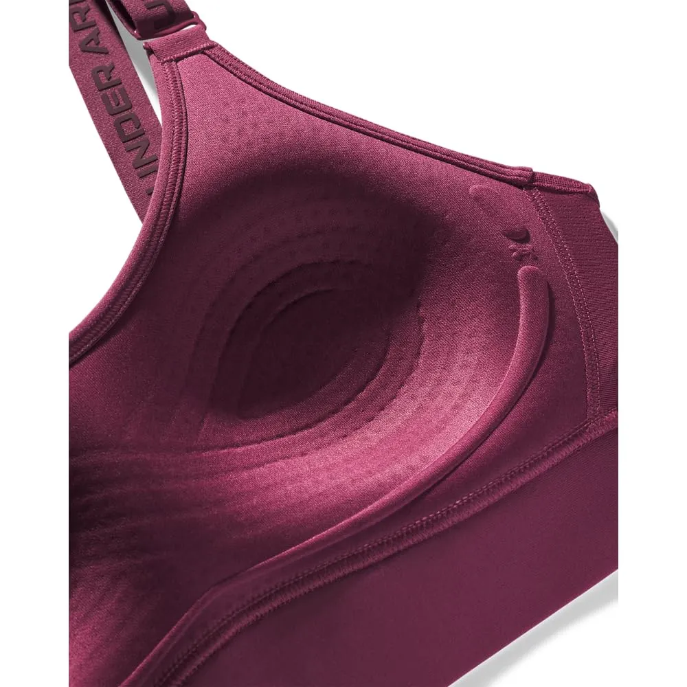 Under Armour Infinity Mid Impact Sport Bra for Women, X-Small D/DD, Fucsia Crepuscolo/Marrone Scuro - immagine 7