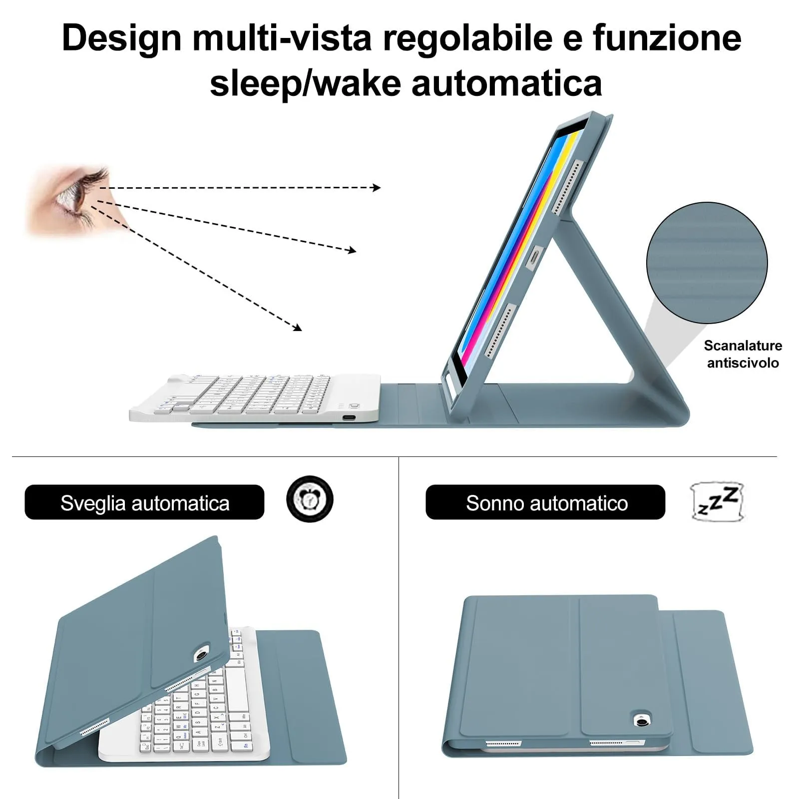 IVEOPPE Tastiera per iPad 11 Generazione 11" (2025) e iPad 10 Generazione 10.9" (2022) - immagine 5
