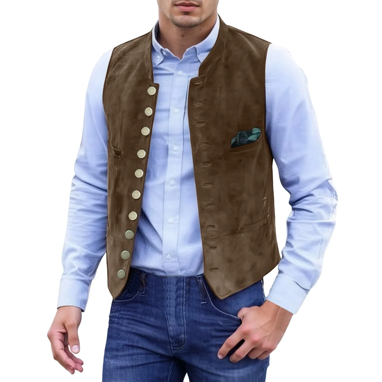 Generisch Gilet formale da uomo, caffè, L - immagine 1