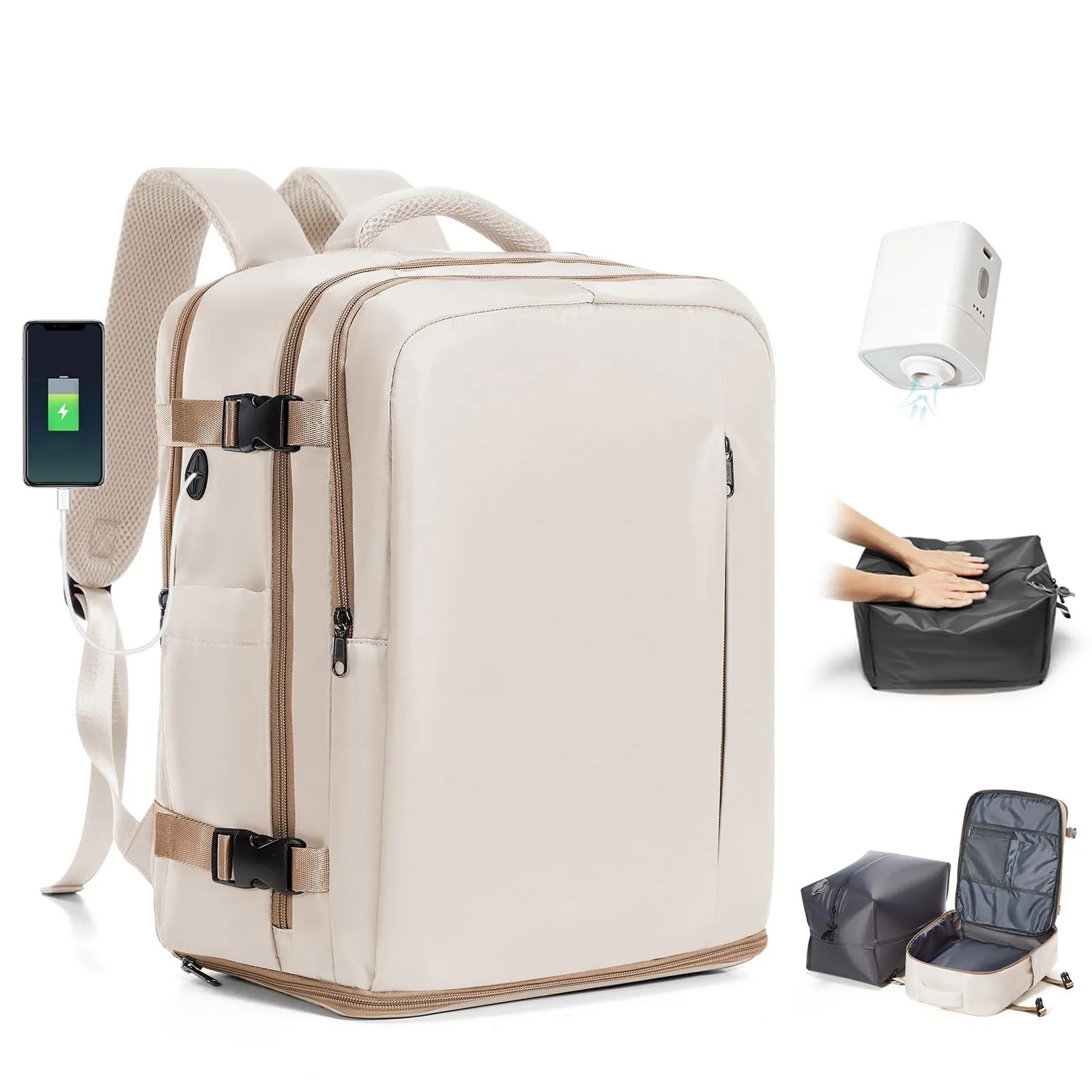 BJLFS Zaino da Viaggio Ryanair 40x30x20 Sottovuoto con Pompa Elettrica - immagine 1