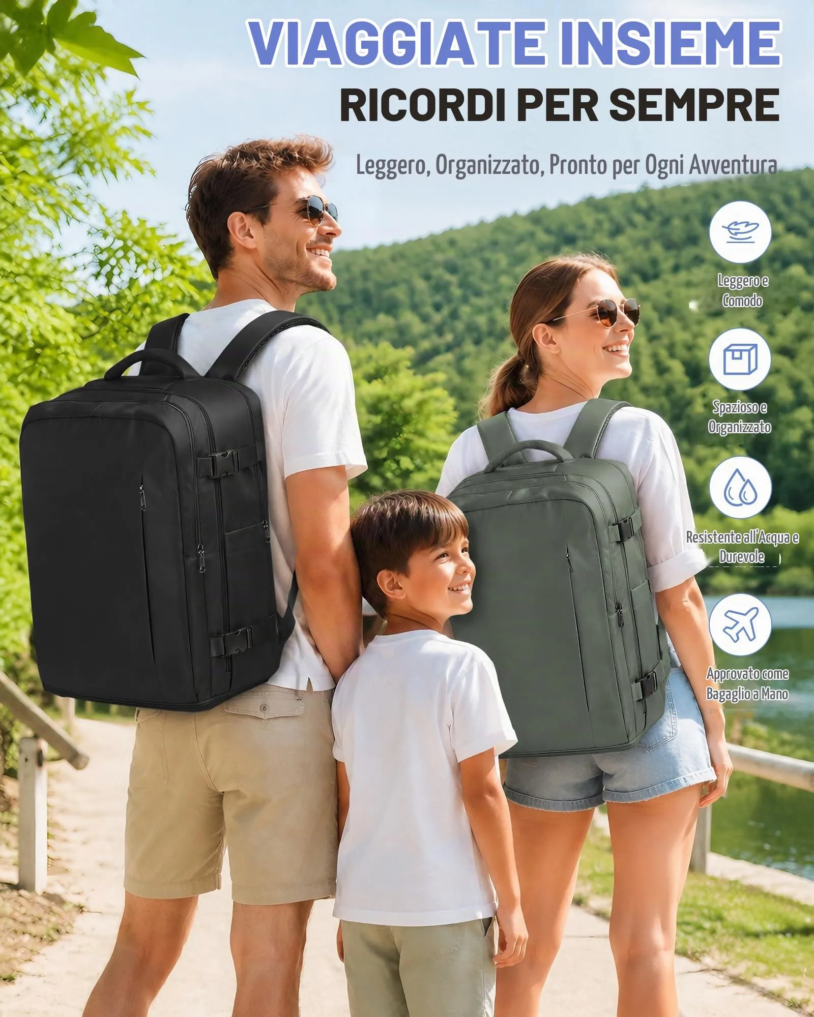 BJLFS Zaino da Viaggio Ryanair 40x30x20 Sottovuoto con Pompa Elettrica - immagine 6
