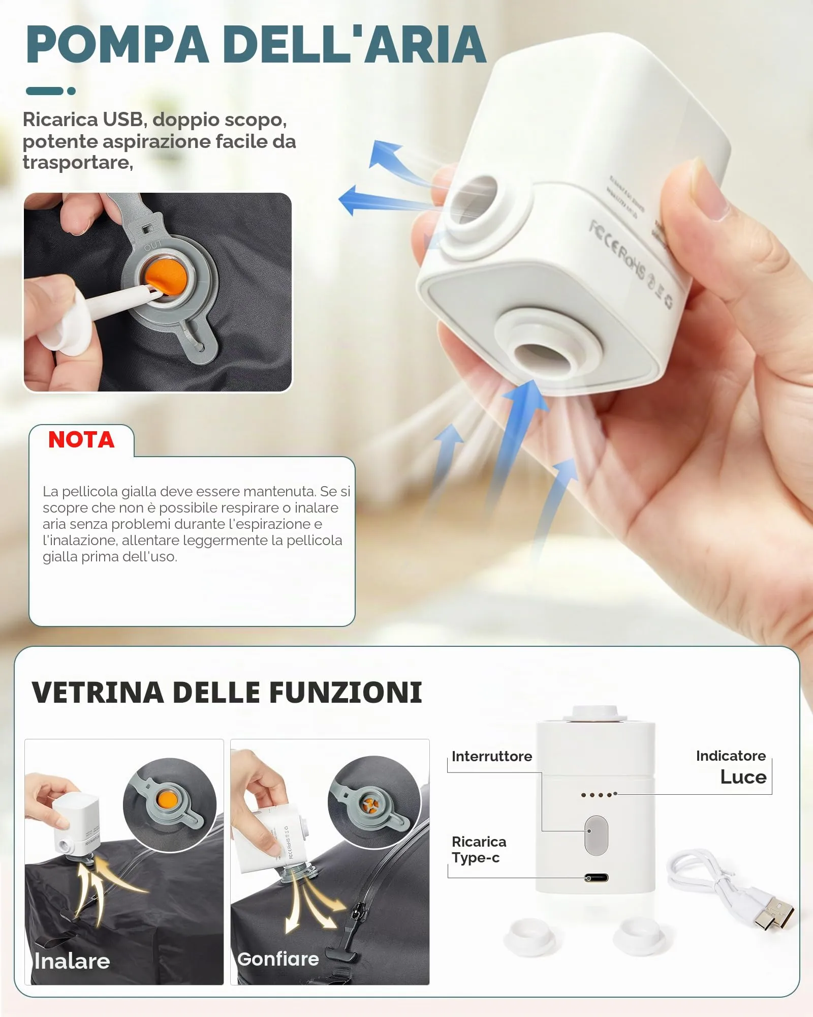SZLX Zaino da Viaggio Sottovuoto con Pompa 40x30x20 per Ryanair, Wizzair, Easyjet, Laptop 14 Pollici con Porta Scarpe - immagine 7
